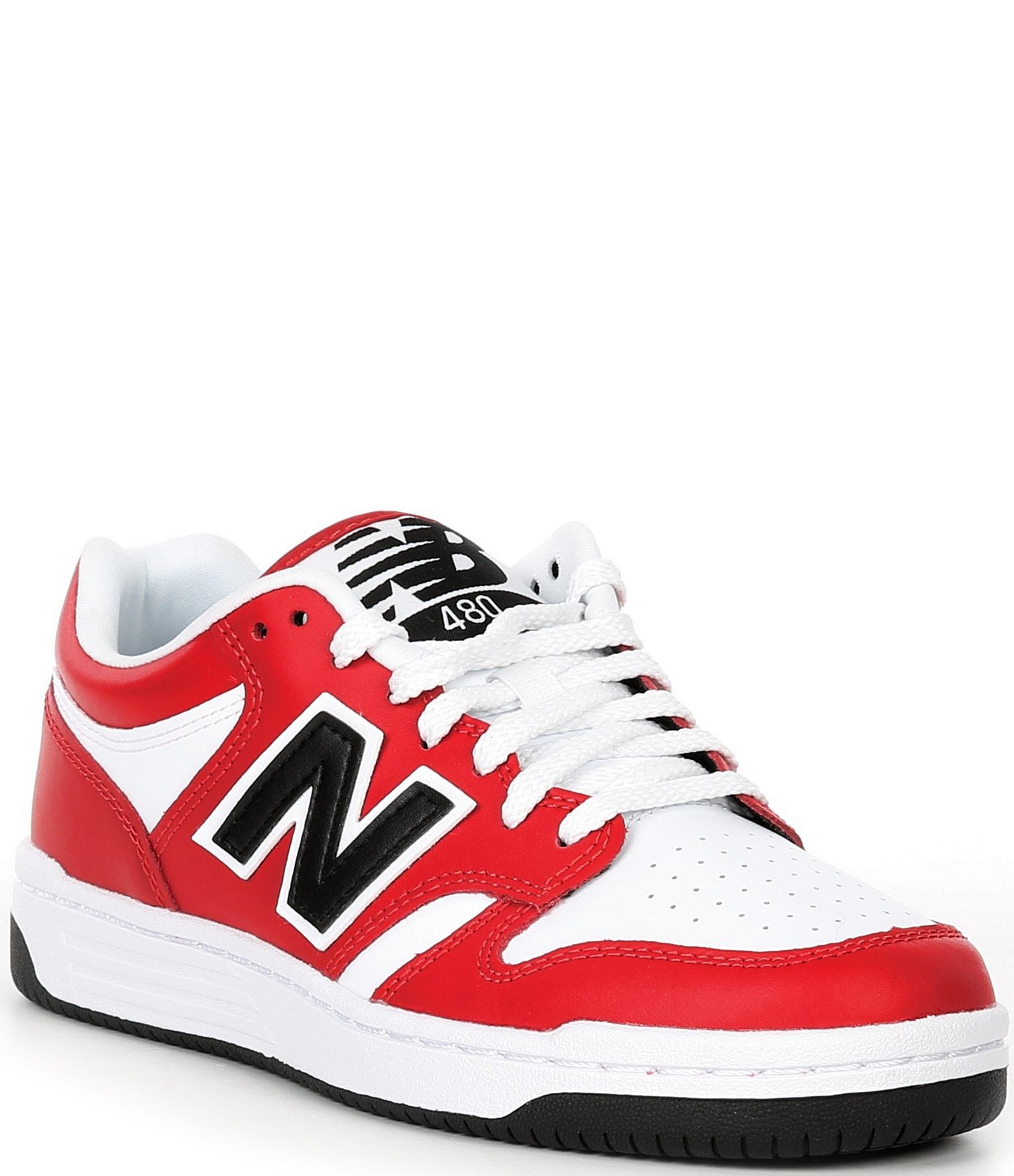 【関税&送料込】New Balance Two-Tone Leather 480 Sneakers New Balance Women's 480 Leather Court Lifestyle Sneakers