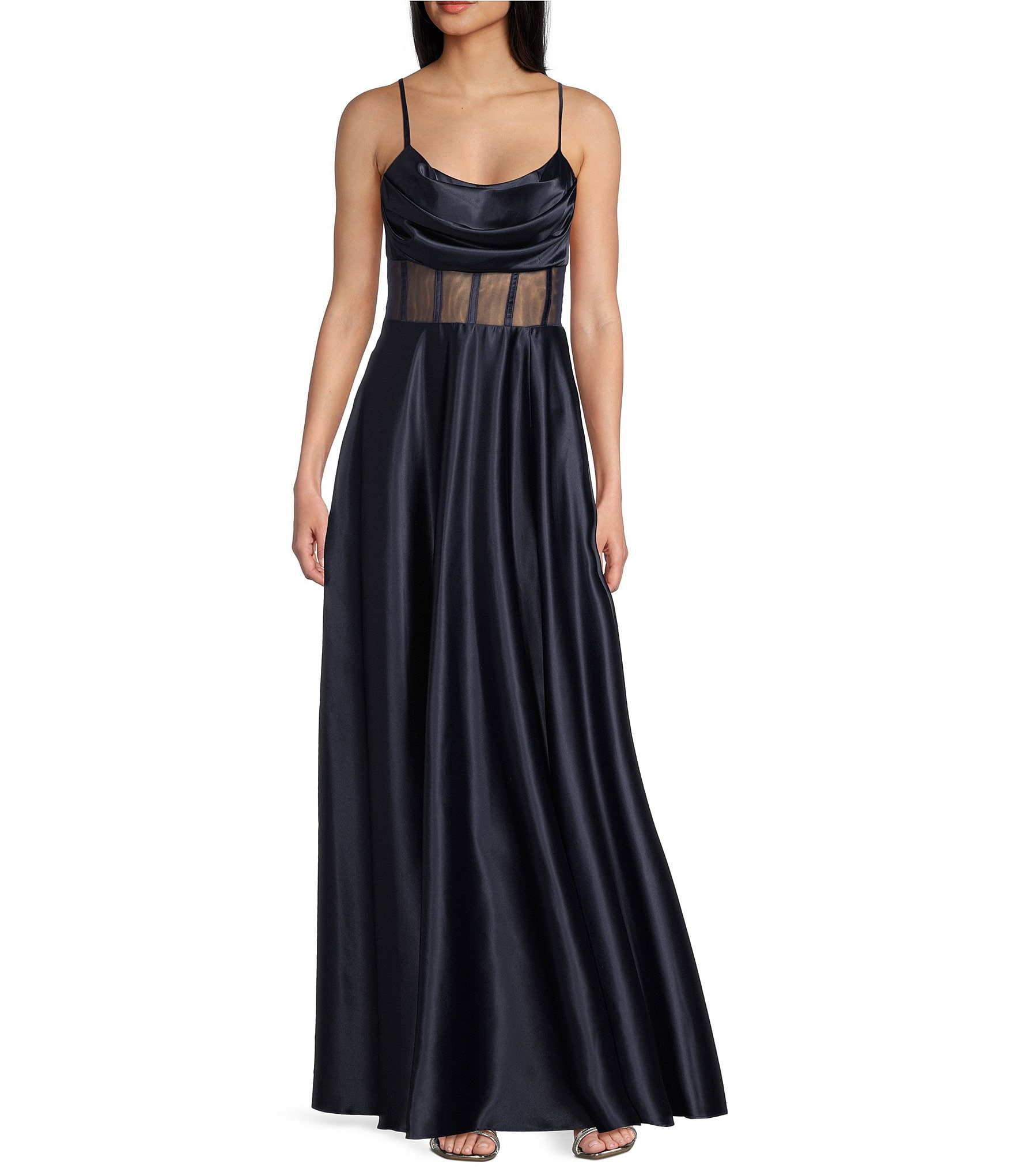 激安ブランド Drape Up Next Neck Dillard's | Gown Satin Corset Illusion 1人掛けソファ