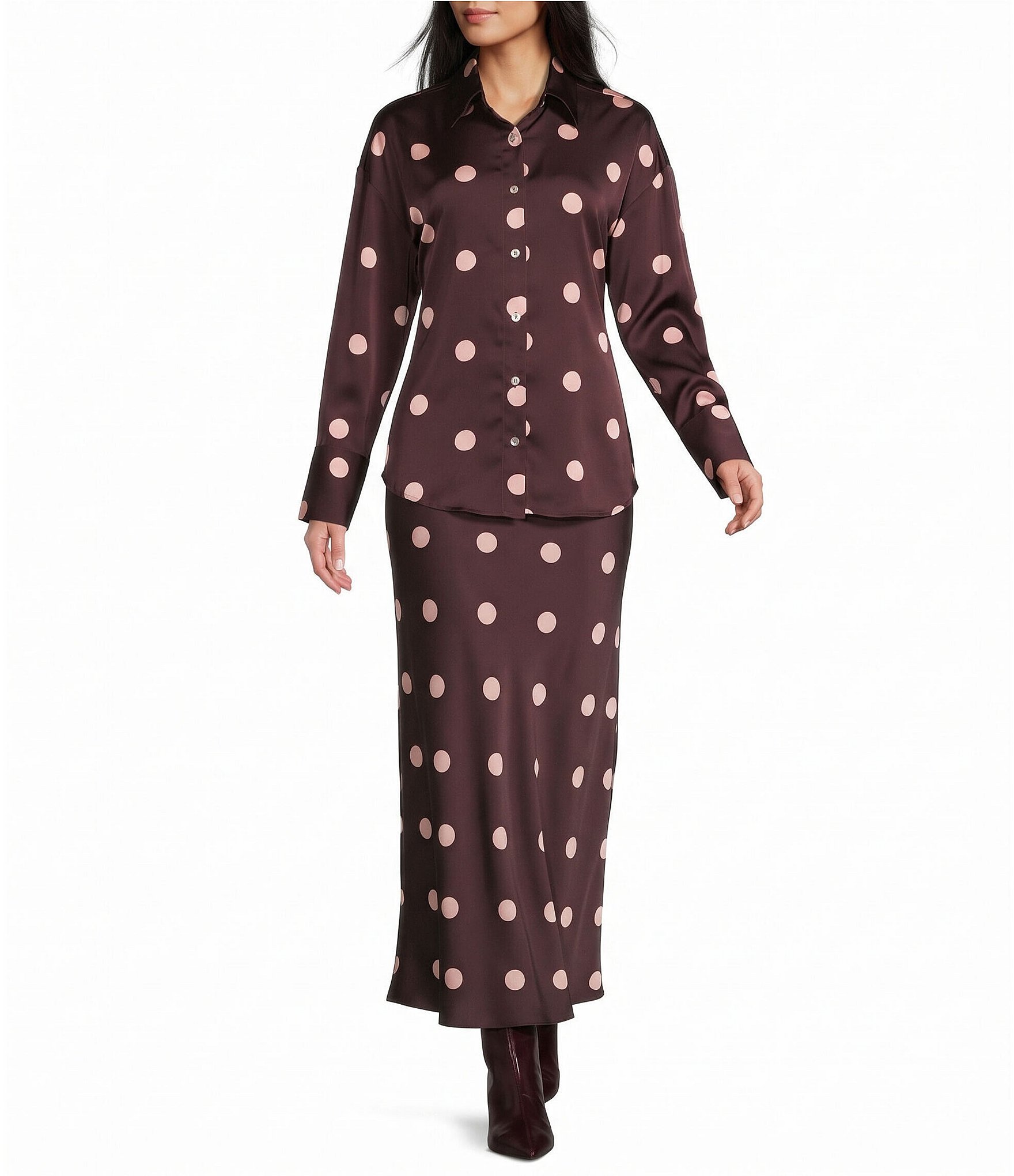 NIA Jules Long Sleeve Polka Dot Coordinating Top