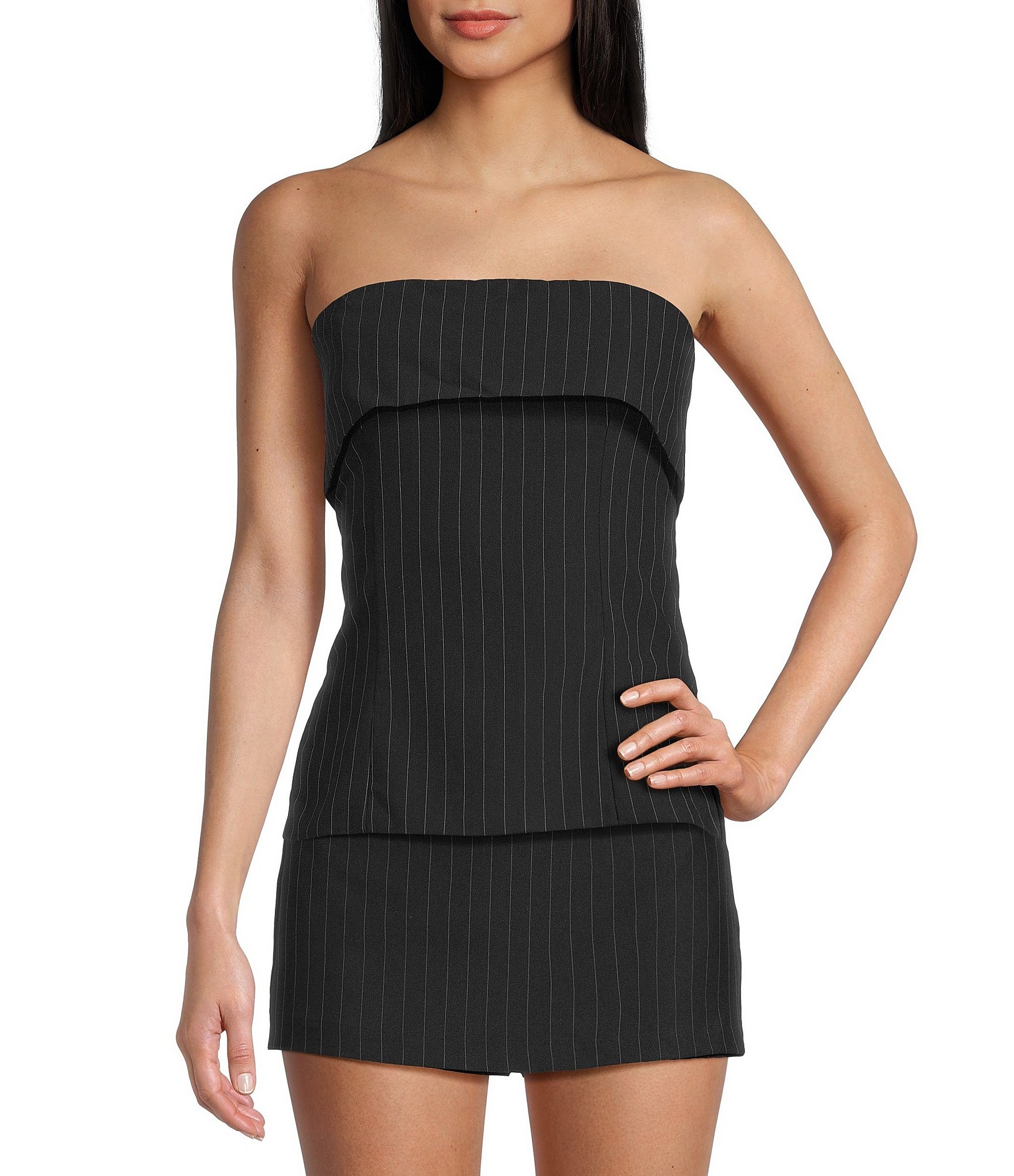 NIA Rob Pinstripe Strapless Coordinating Top