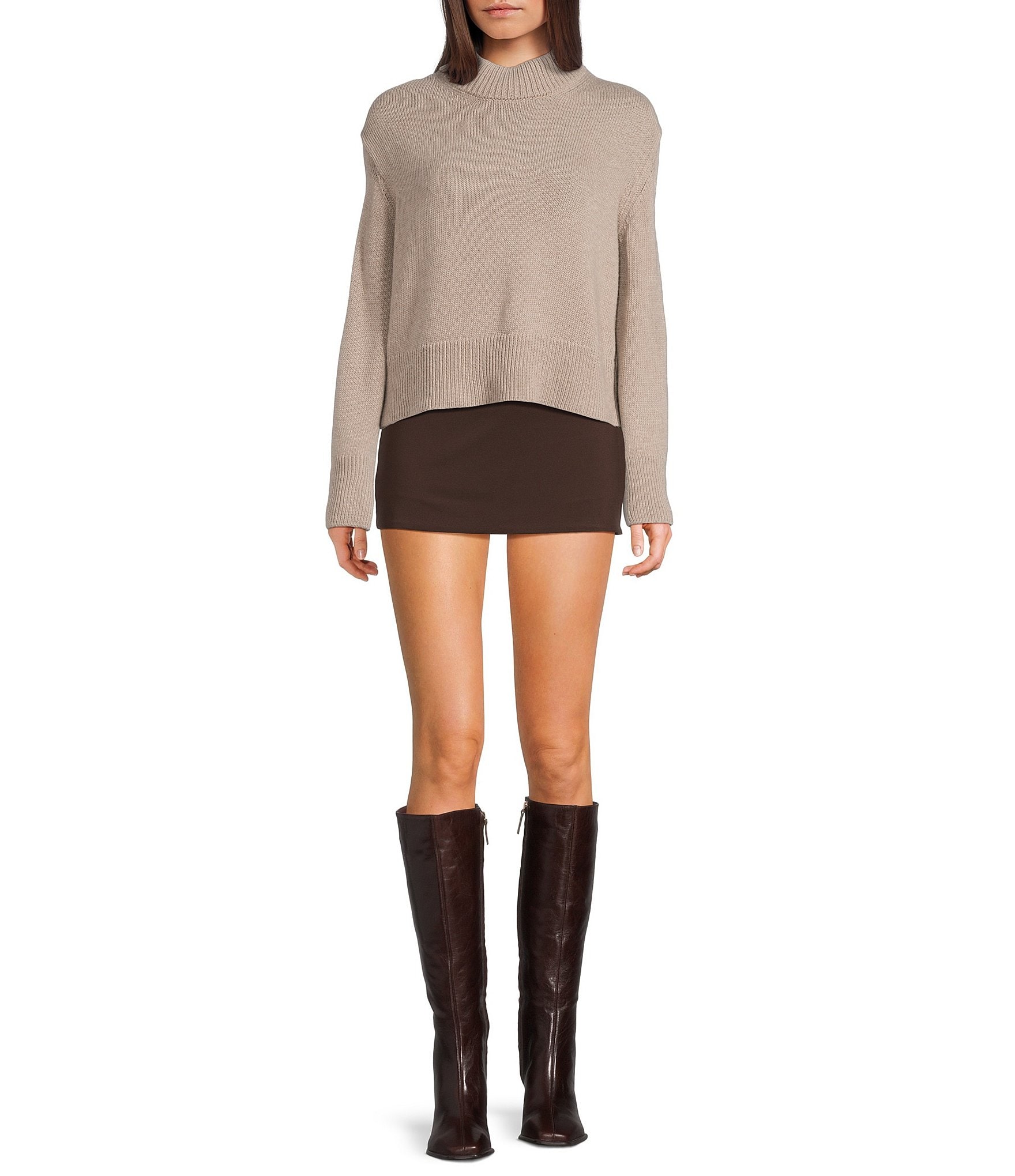 NIA Yvonne Long Sleeve Mock Neck Sweater