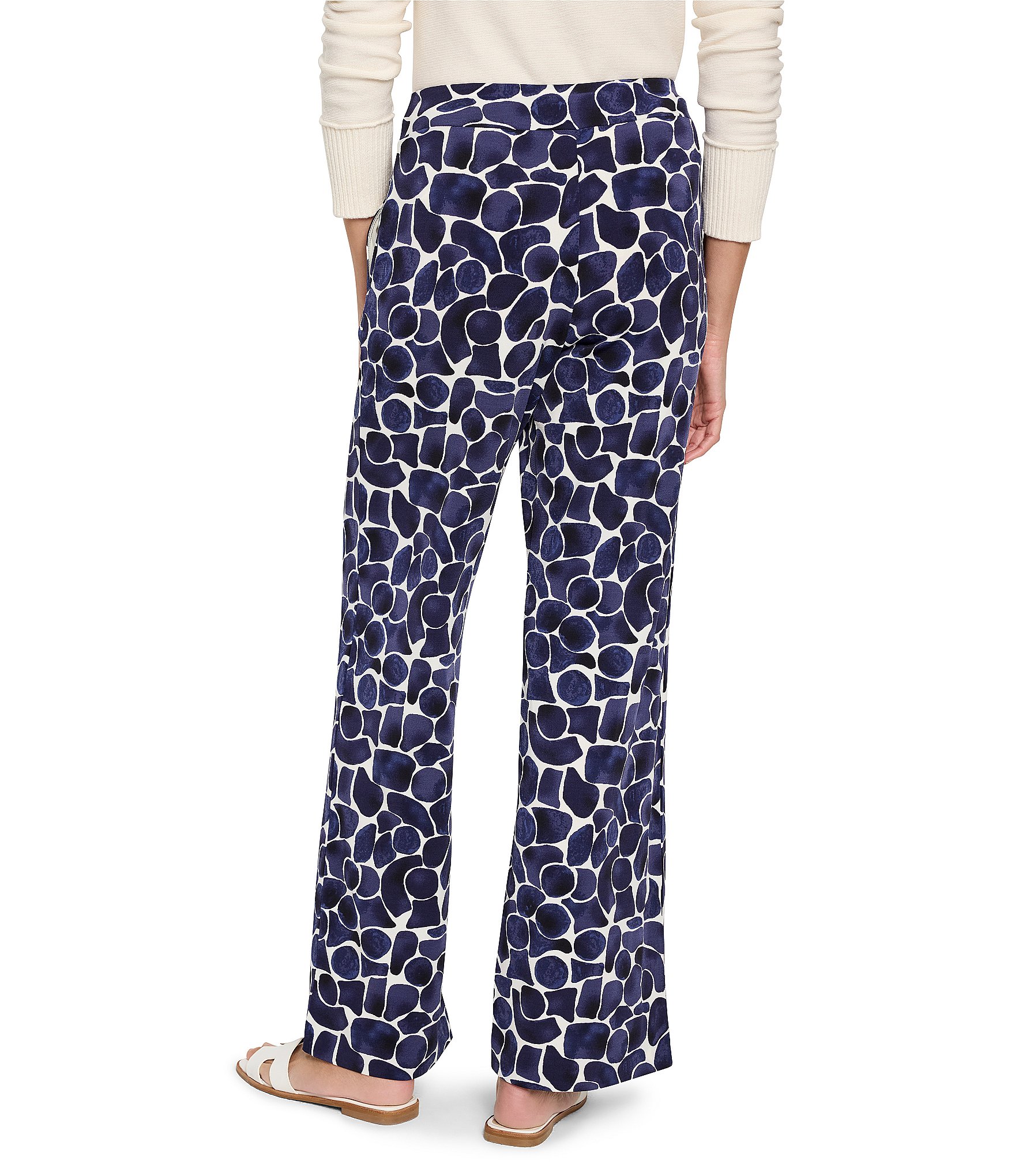 NIC + ZOE Knit Geo Pebble Wide Leg Pant
