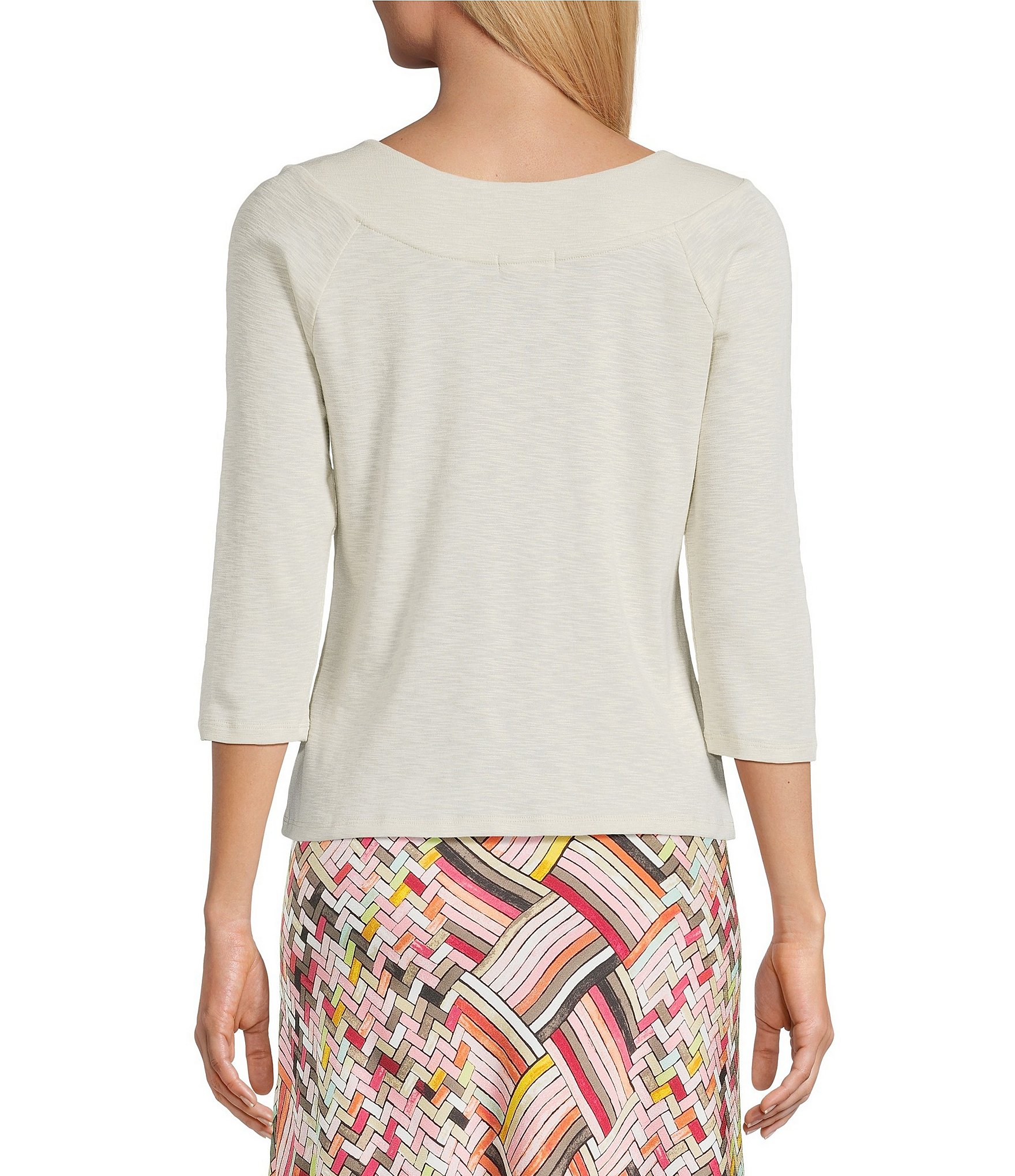 NIC + ZOE Ballet Boat Neck 3/4 Sleeve Tee