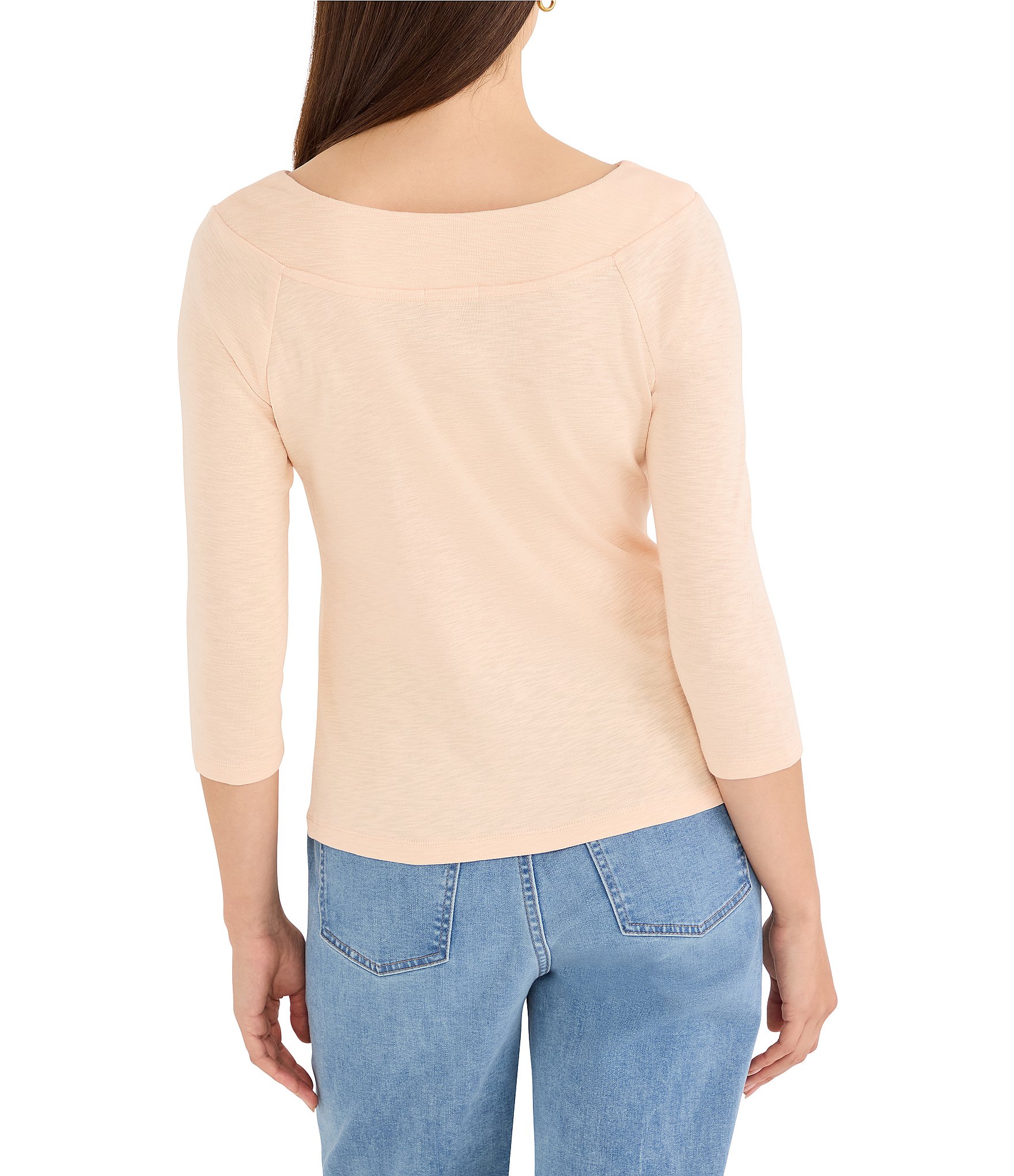 NIC + ZOE Ballet Boat Neck 3/4 Sleeve Tee