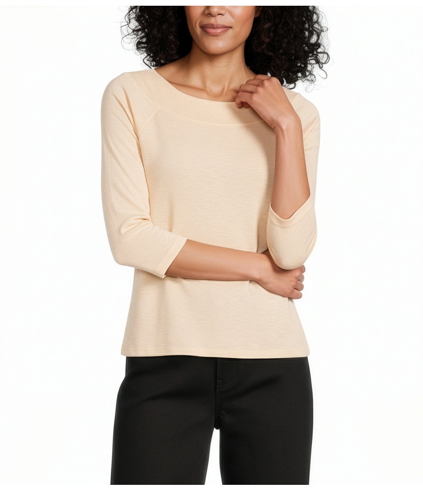 NIC + ZOE Ballet Boat Neck 3/4 Sleeve Tee