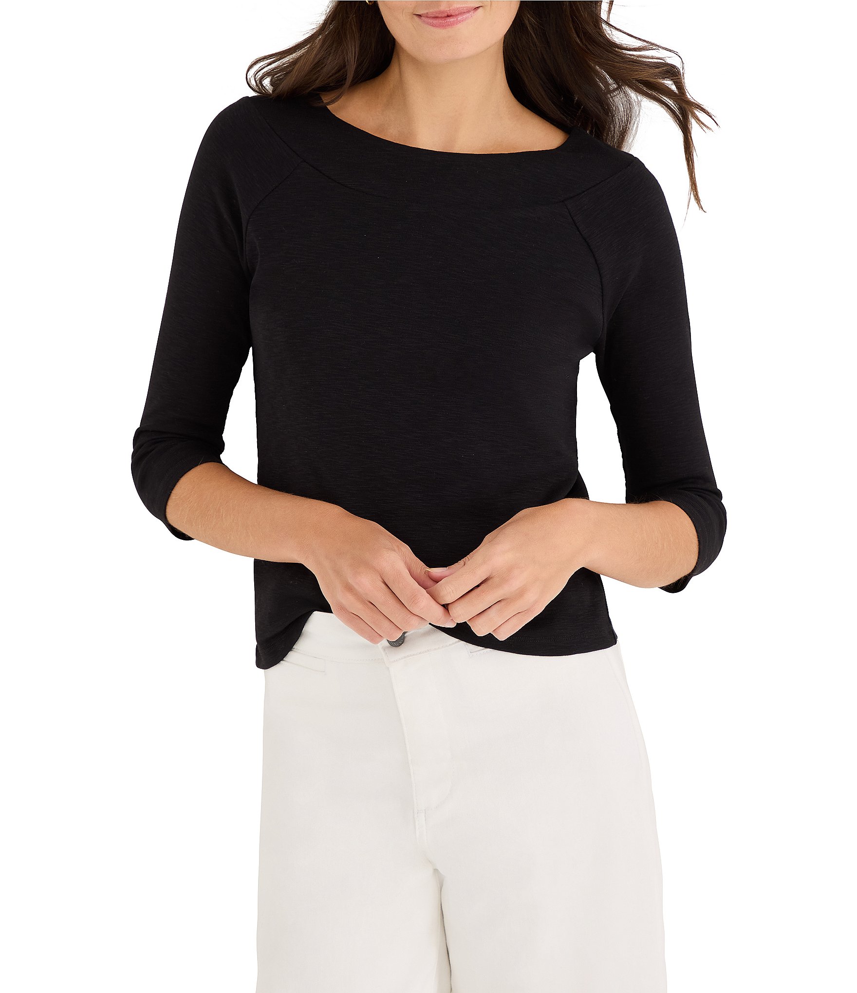 NIC + ZOE Ballet Boat Neck 3/4 Sleeve Tee