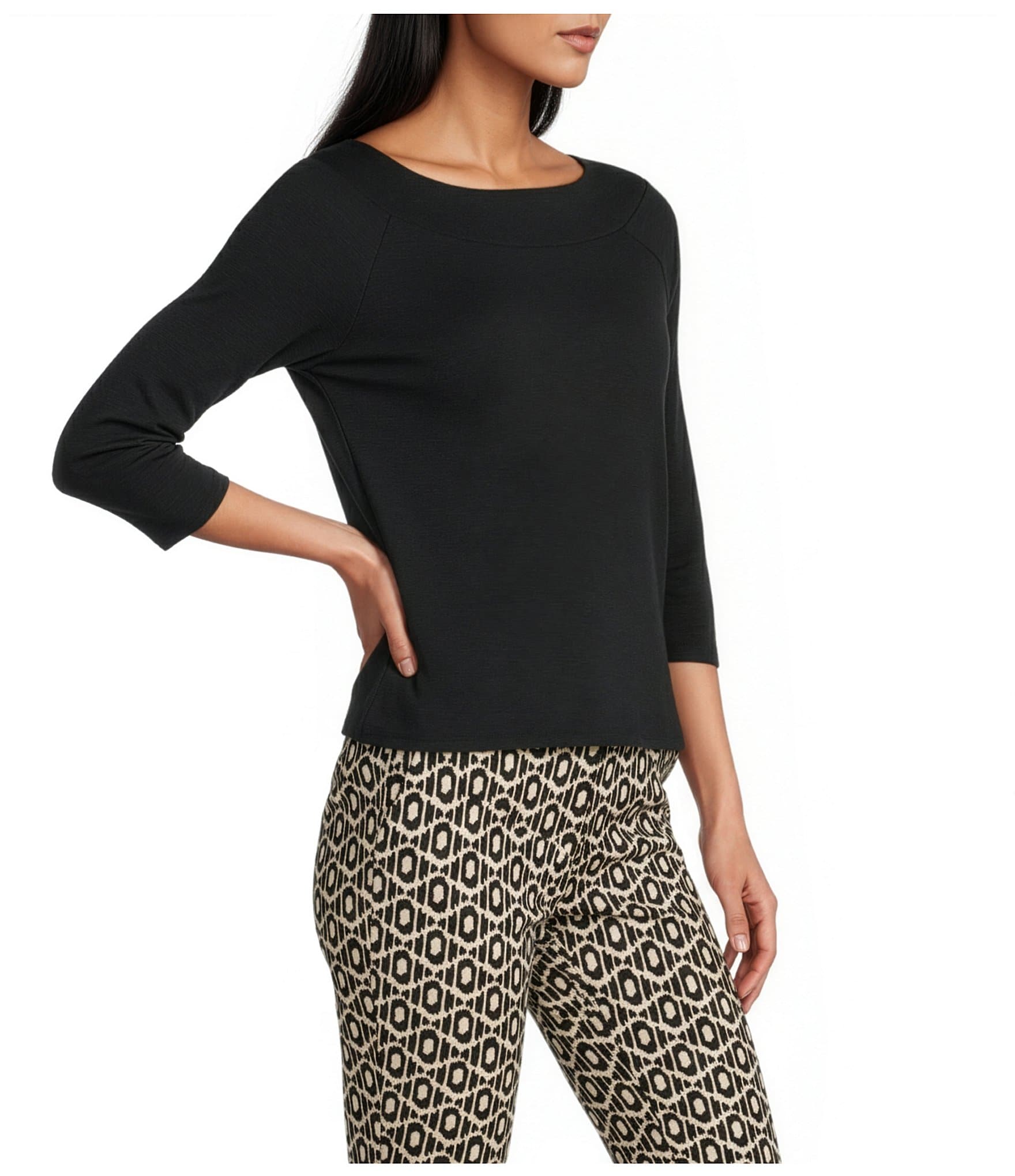 NIC + ZOE Ballet Boat Neck 3/4 Sleeve Tee