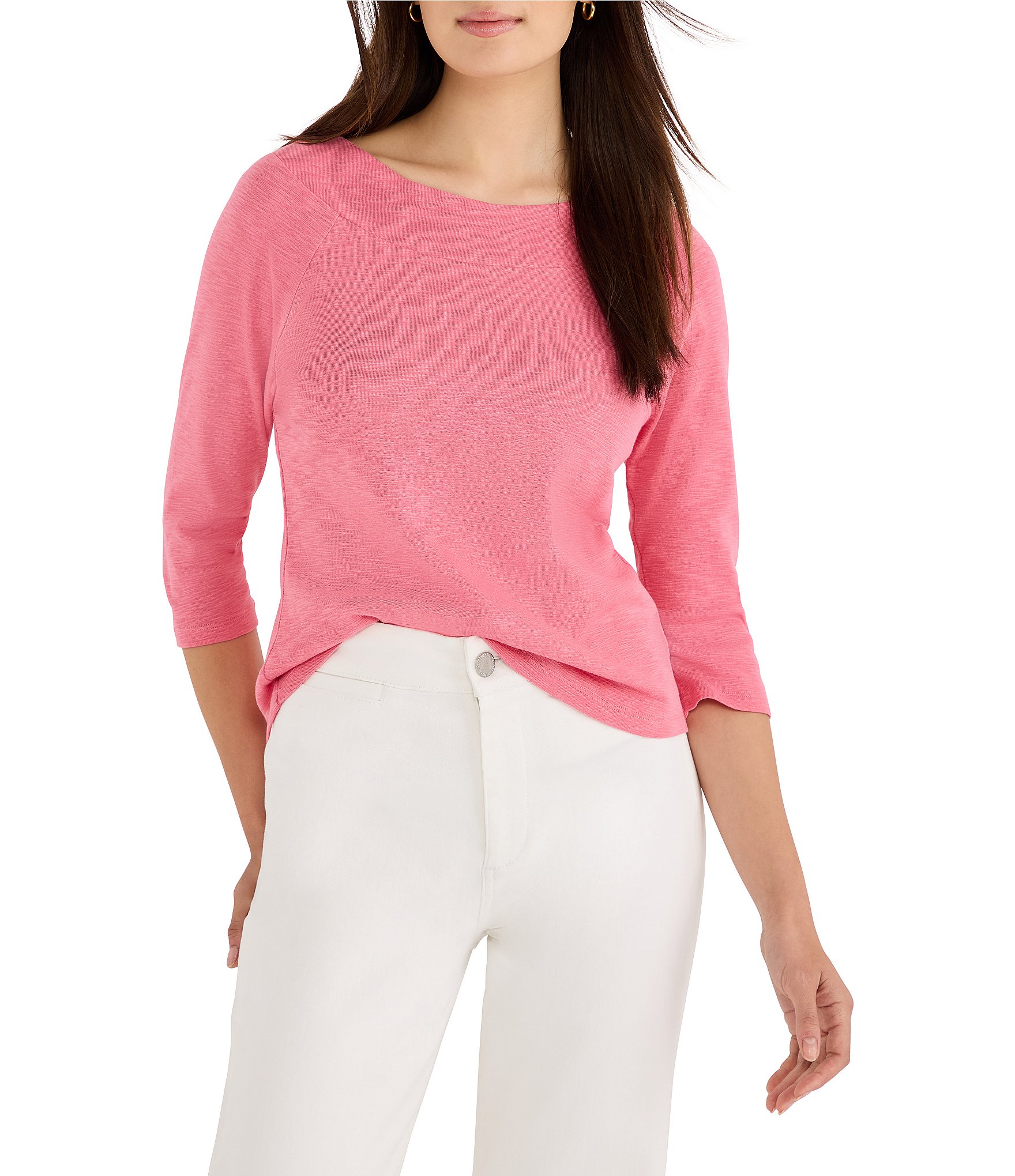 NIC + ZOE Ballet Boat Neck 3/4 Sleeve Tee