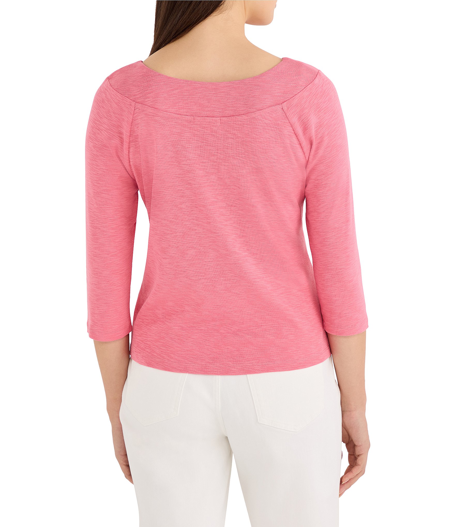 NIC + ZOE Ballet Boat Neck 3/4 Sleeve Tee