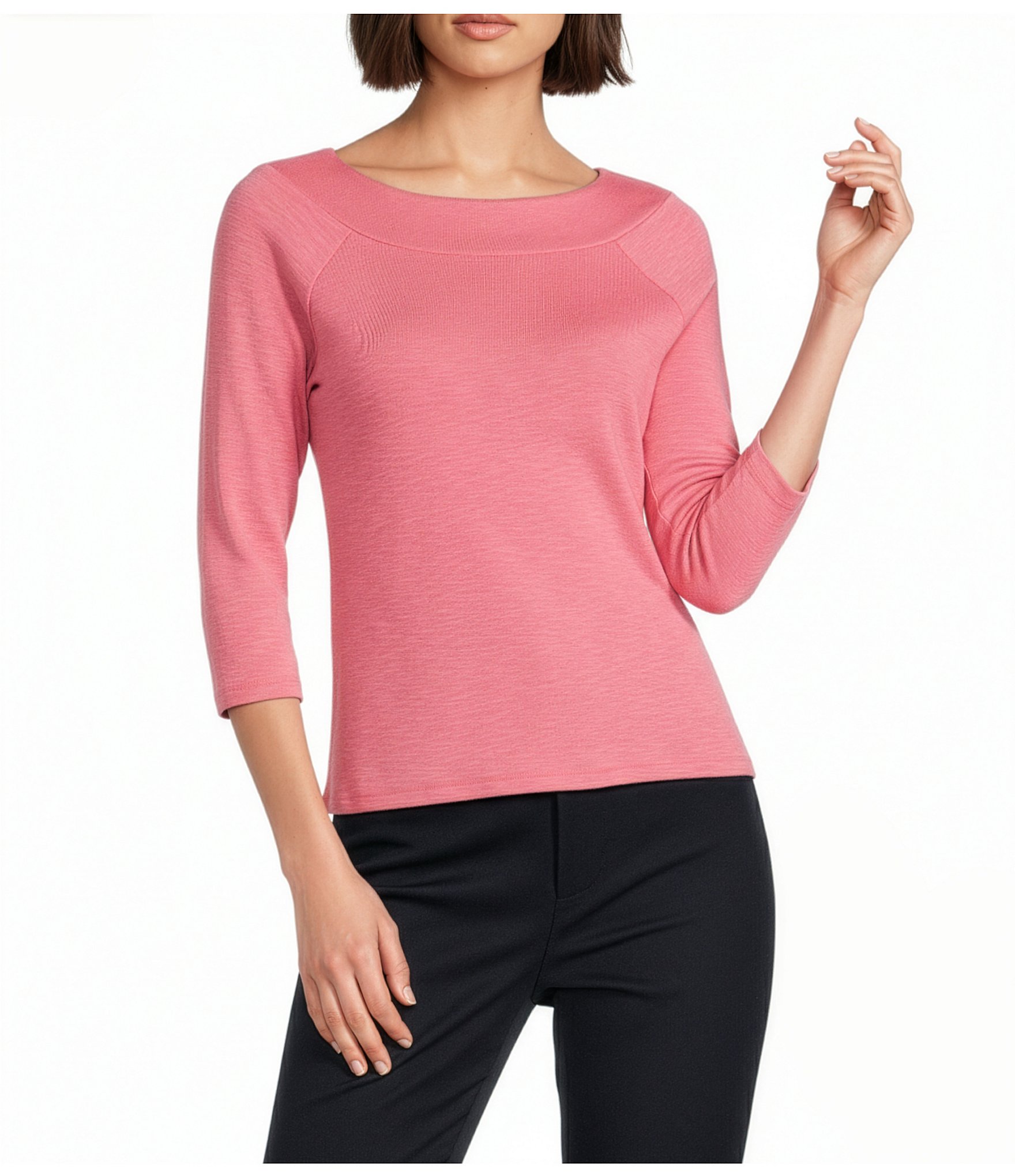 NIC + ZOE Ballet Boat Neck 3/4 Sleeve Tee