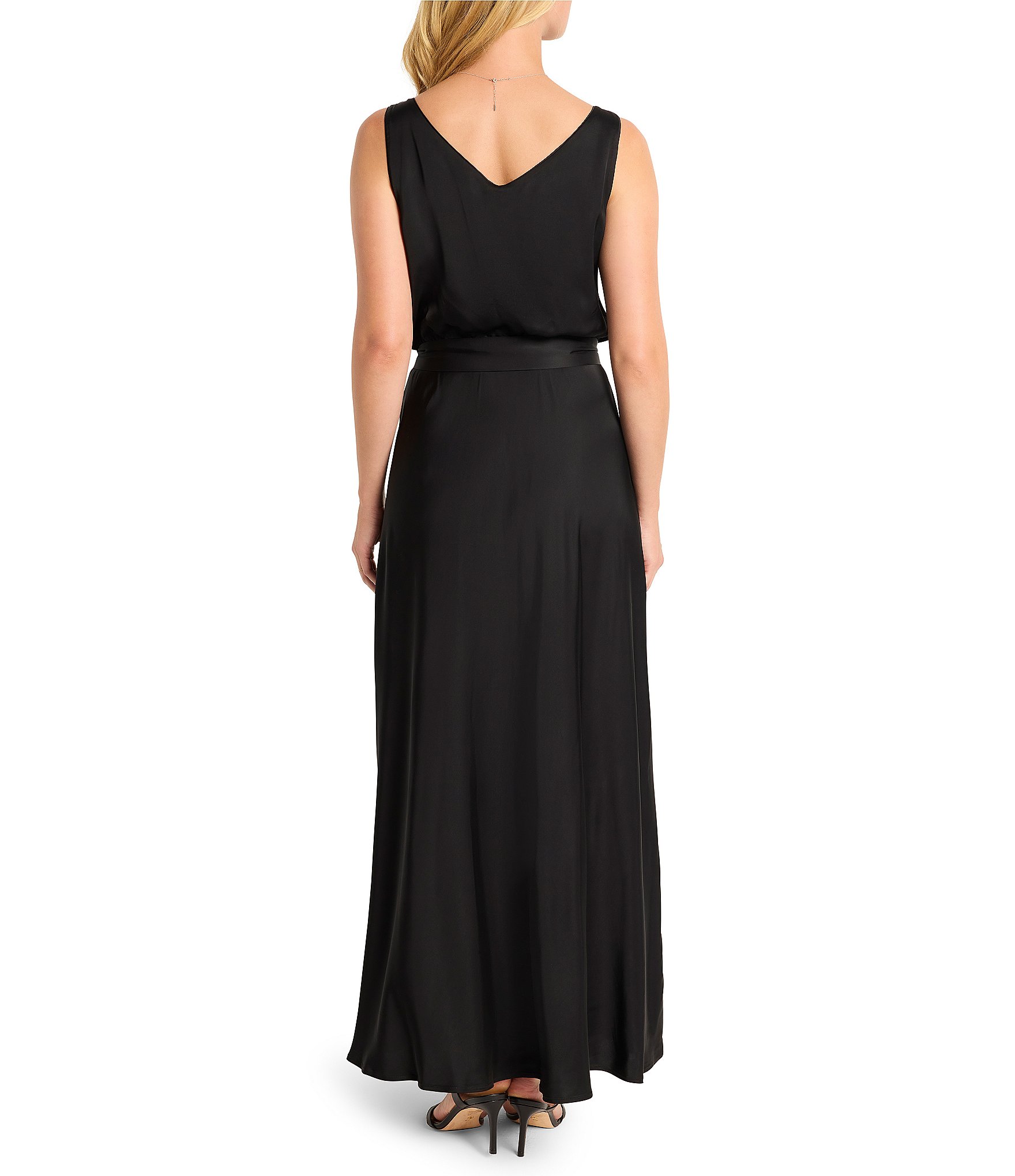 NIC + ZOE Bianca Woven V-Neck Sleeveless Blouson Maxi Dress