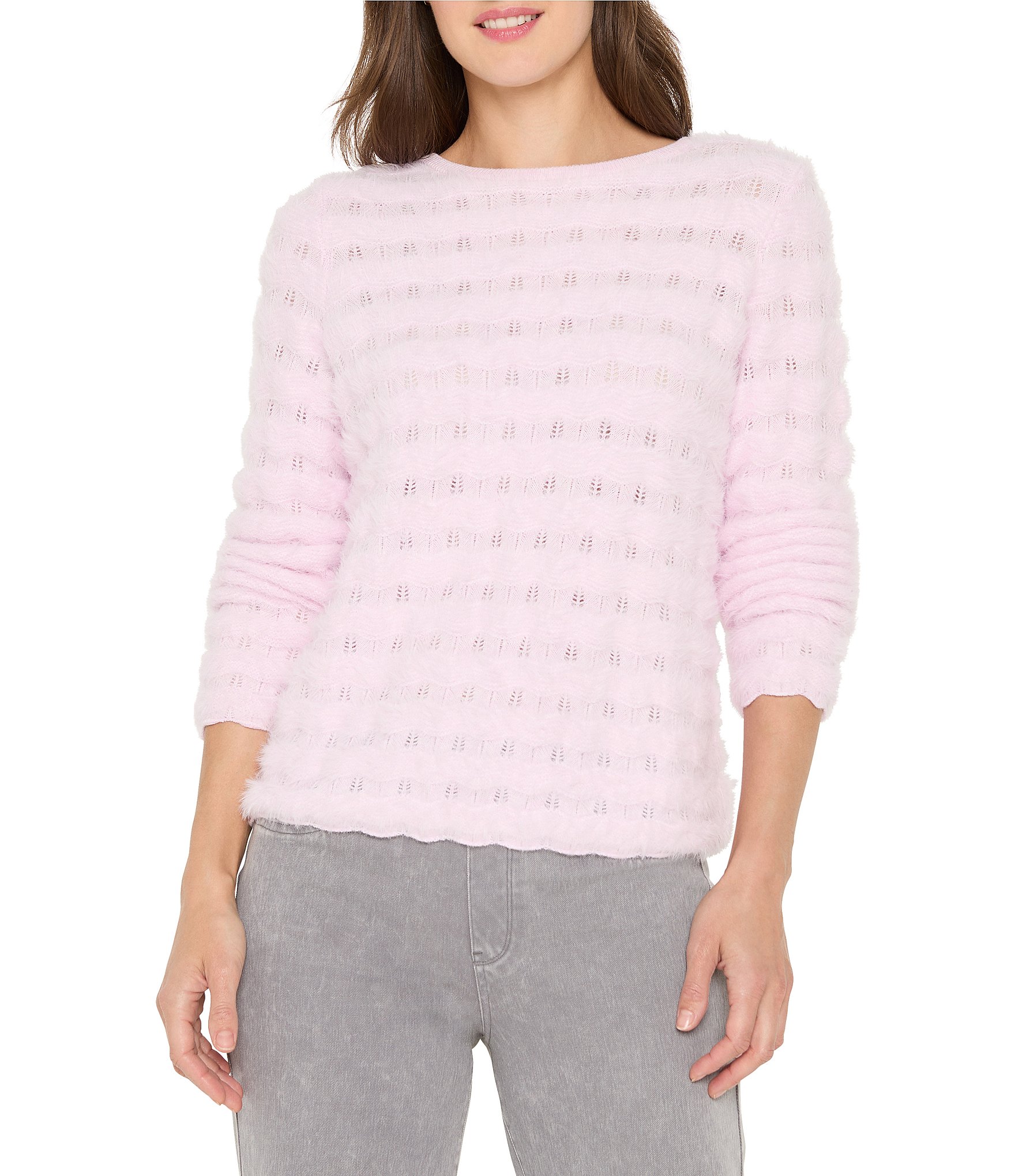 NIC + ZOE Cozy Waves Round Neck Long Sleeve Top