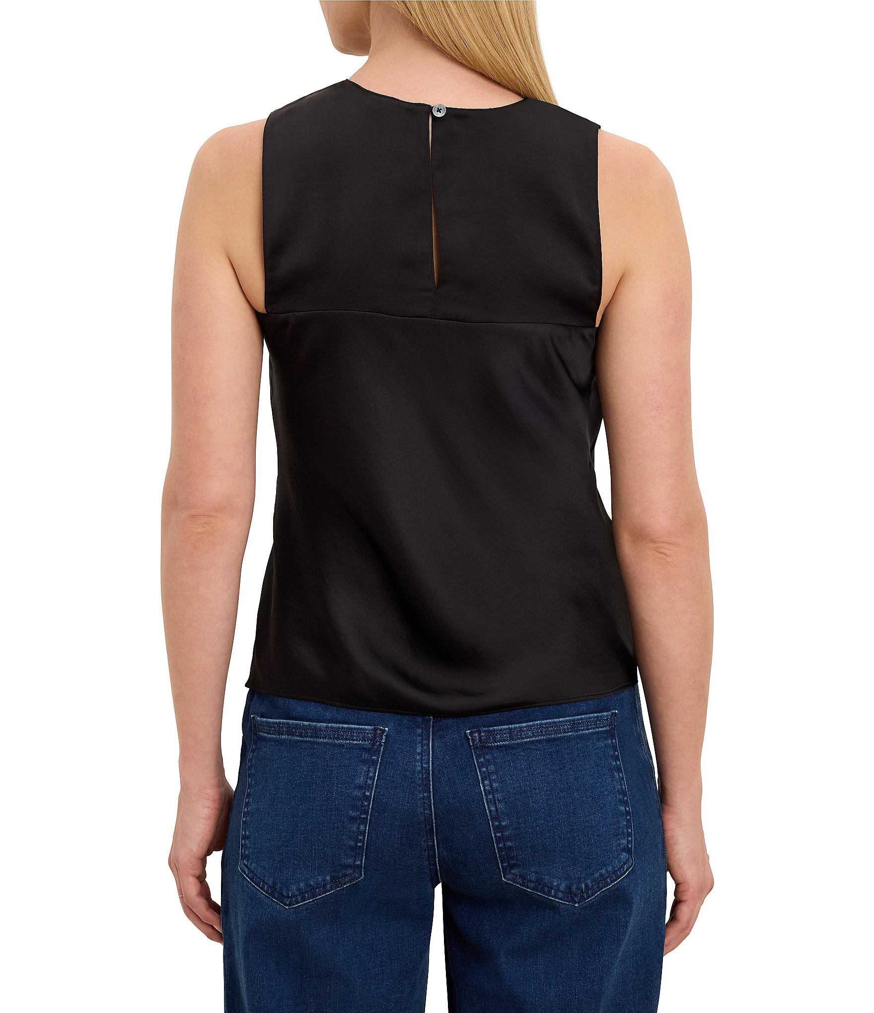 NIC + ZOE Day Gloss Woven Round Neck Sleeveless Tank