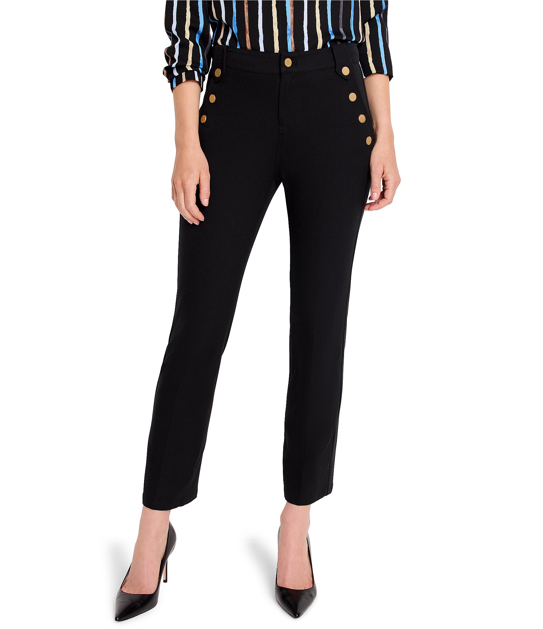 NIC + ZOE Demi Boot Sailor Button Plaza Ankle Pant