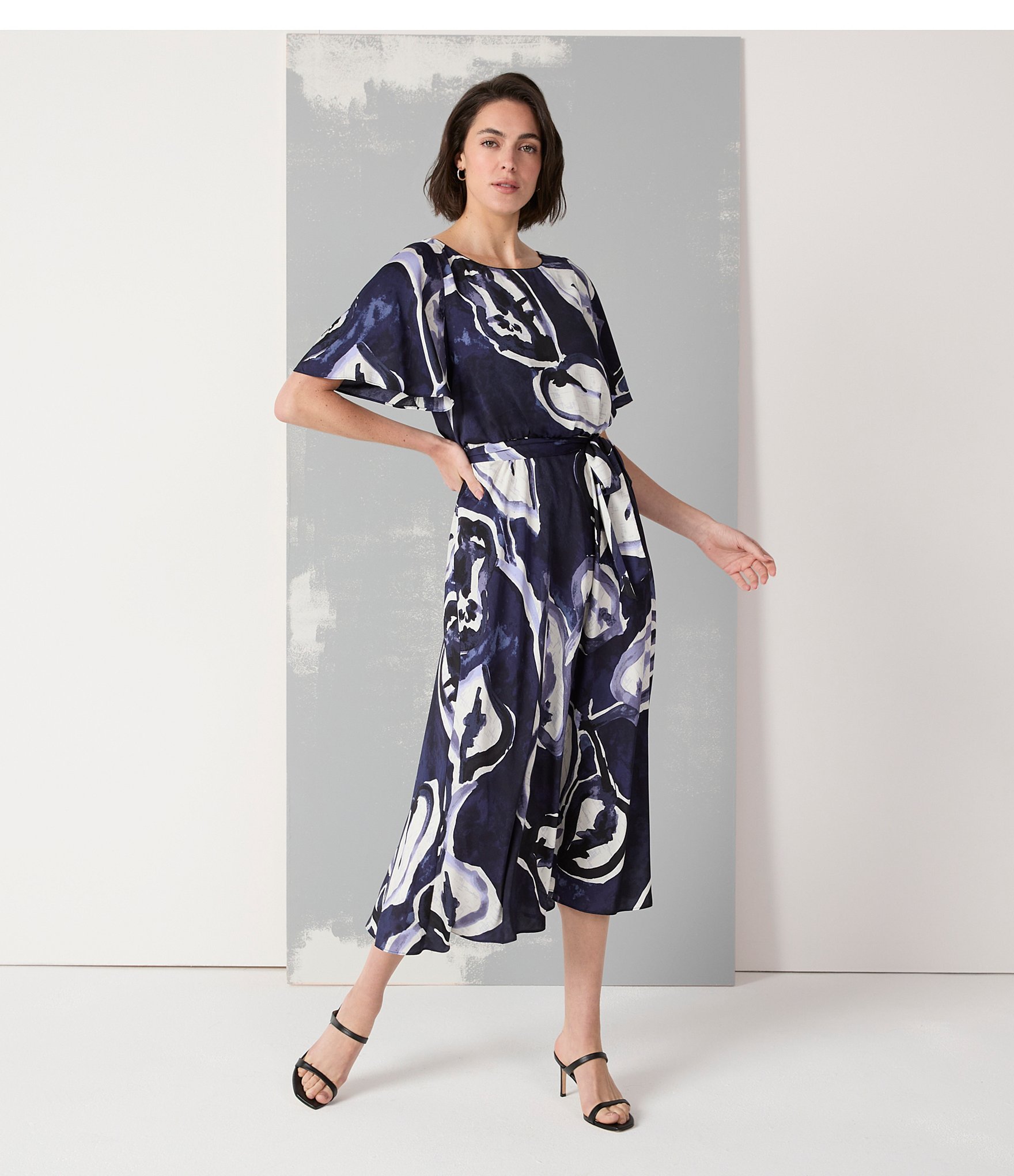 Loft oivo vine flutter wrap dress