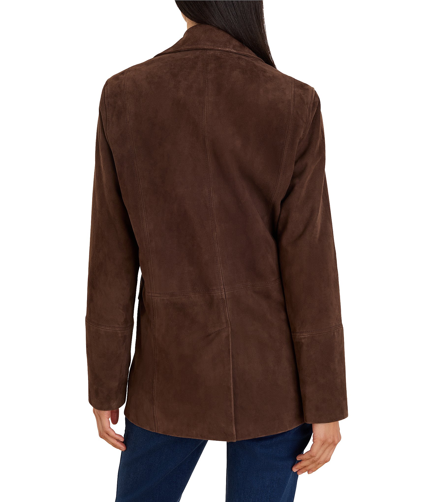 NIC + ZOE Mod Suede Notch Collar Long Sleeve Button-Front Jacket