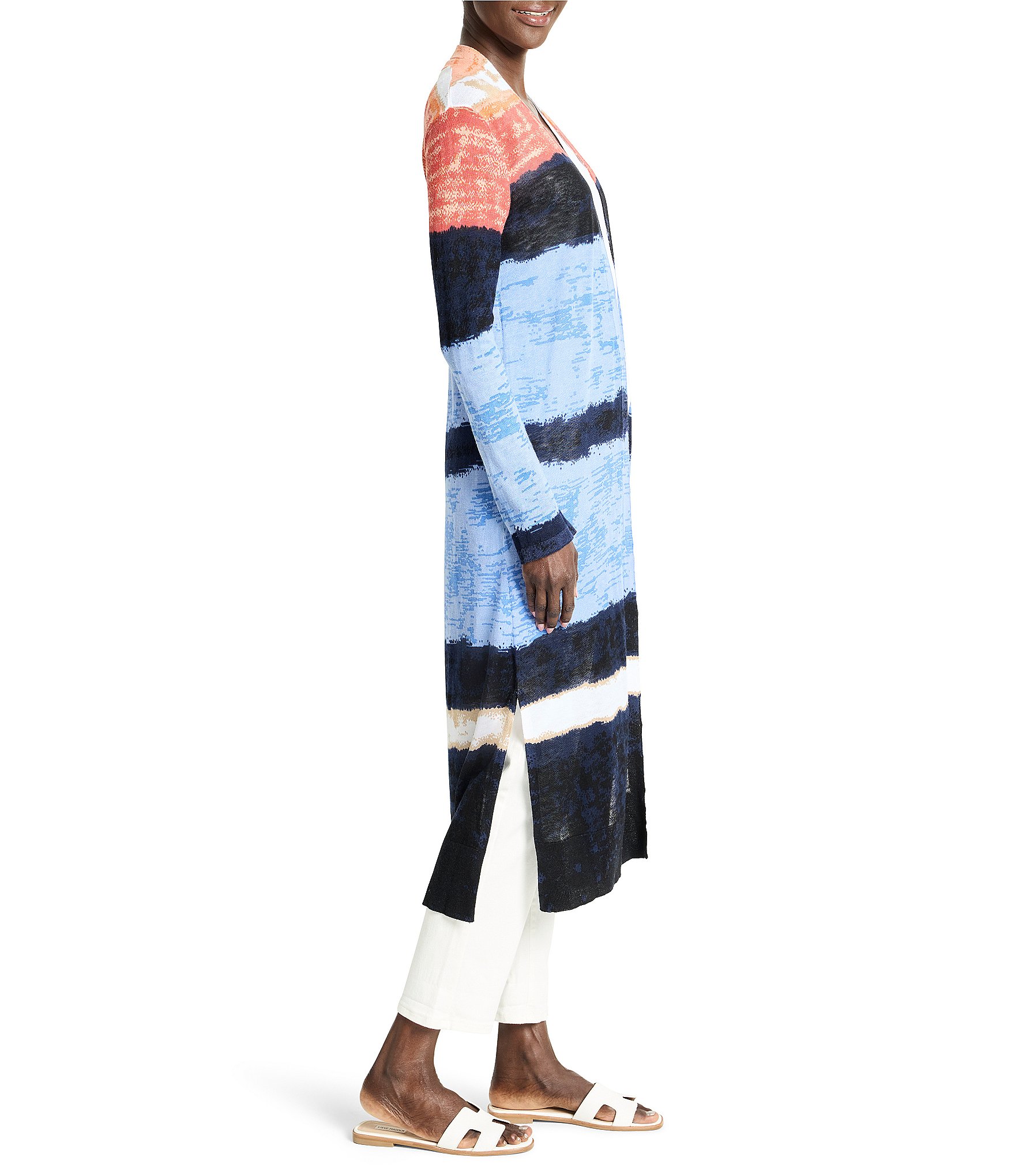NIC + ZOE Painted Peninsula Open Front Long Sleeve Cardigan