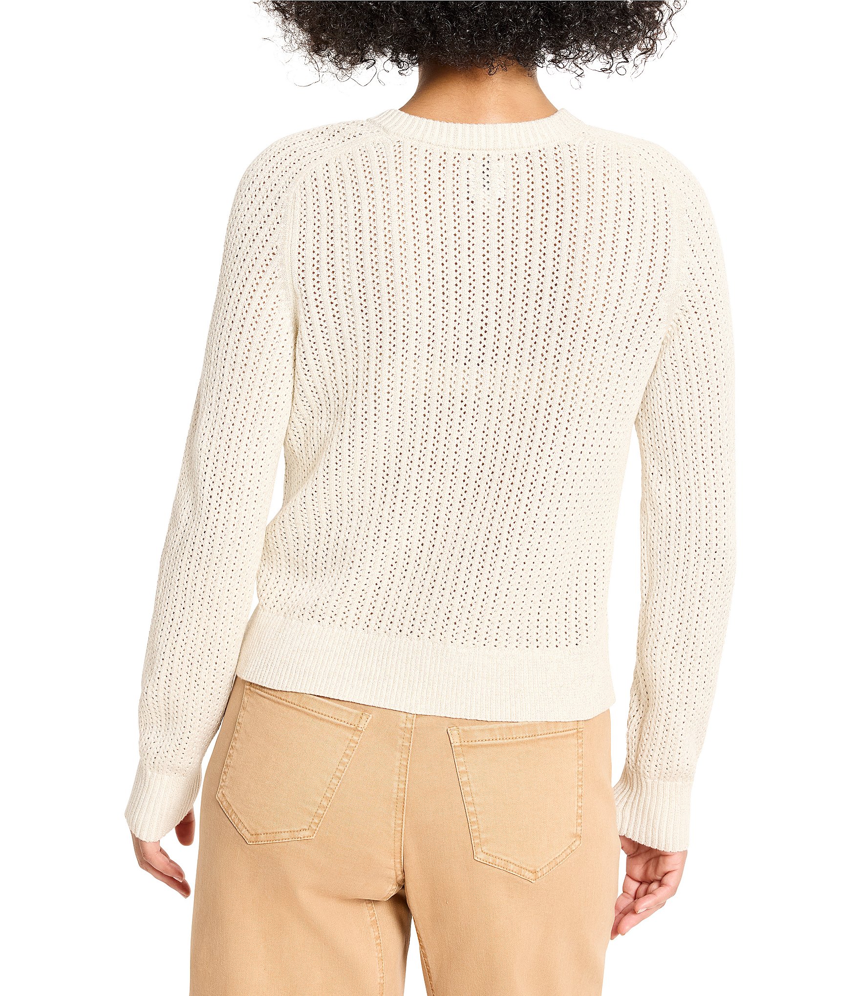 NIC + ZOE Party Cardy Round Neck long Sleeve Button Front Cardigan