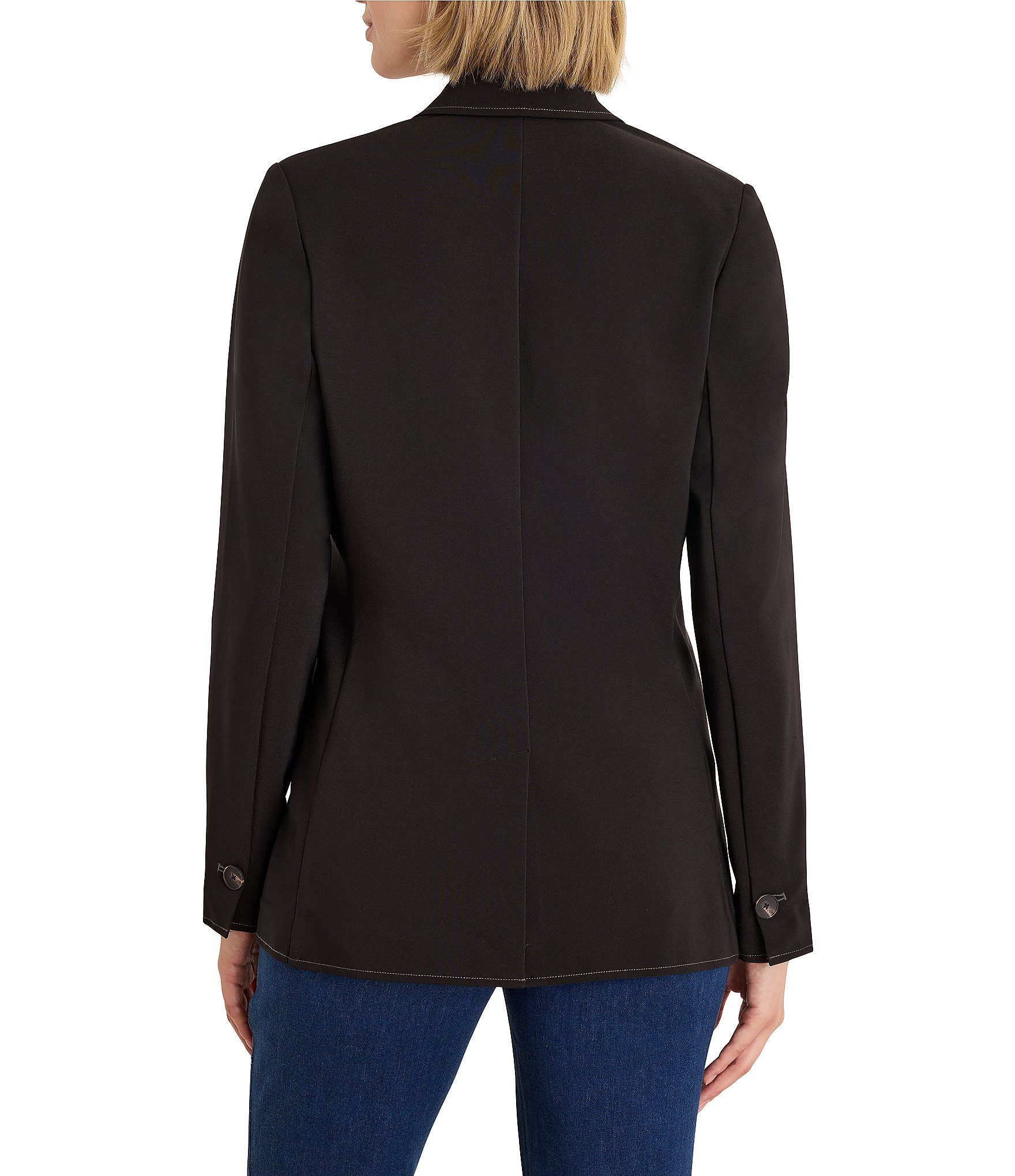 NIC + ZOE Sleek Stretch Notch Lapel Collar Long Sleeve One-Button Blazer
