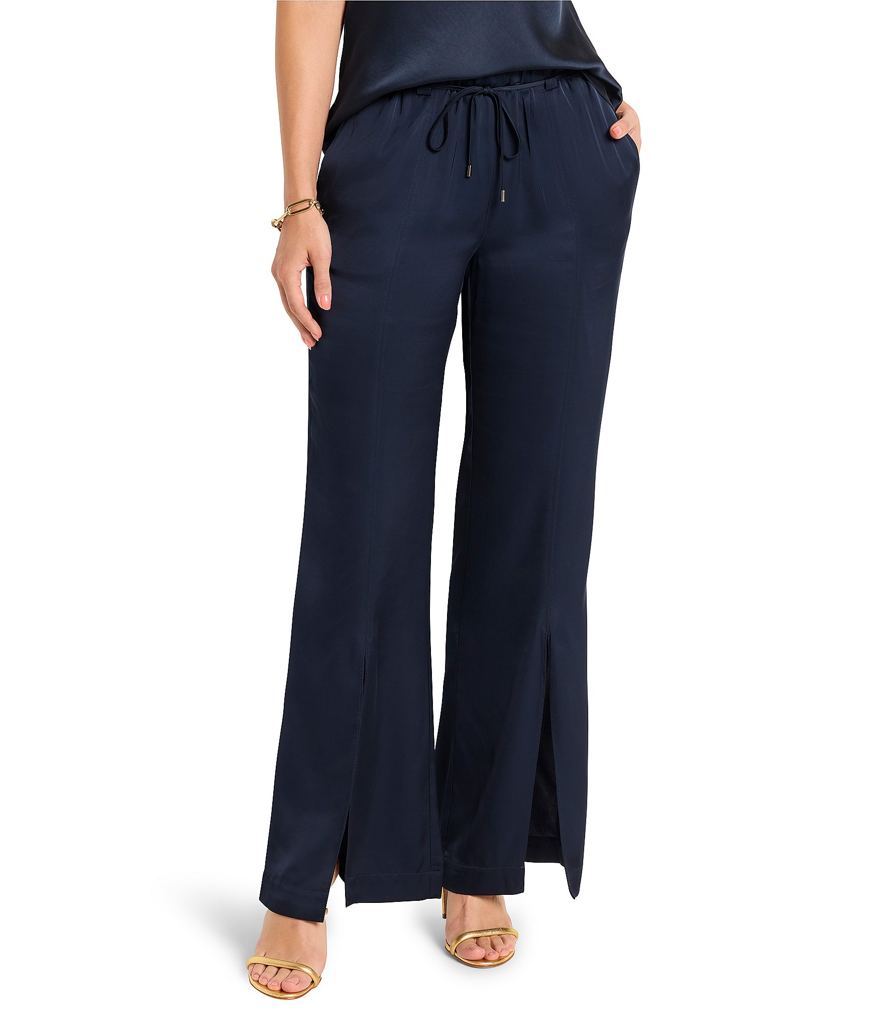 NIC + ZOE Social Edit Wide Leg Front Slit Pants