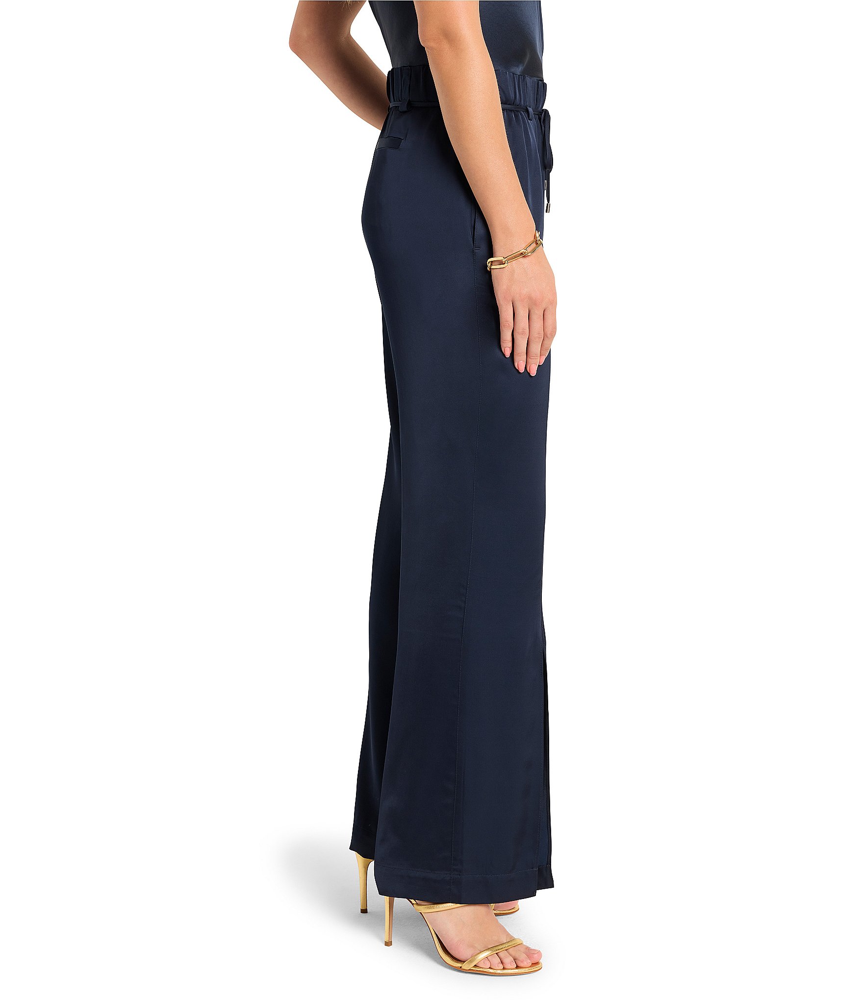 NIC + ZOE Social Edit Wide Leg Front Slit Pants