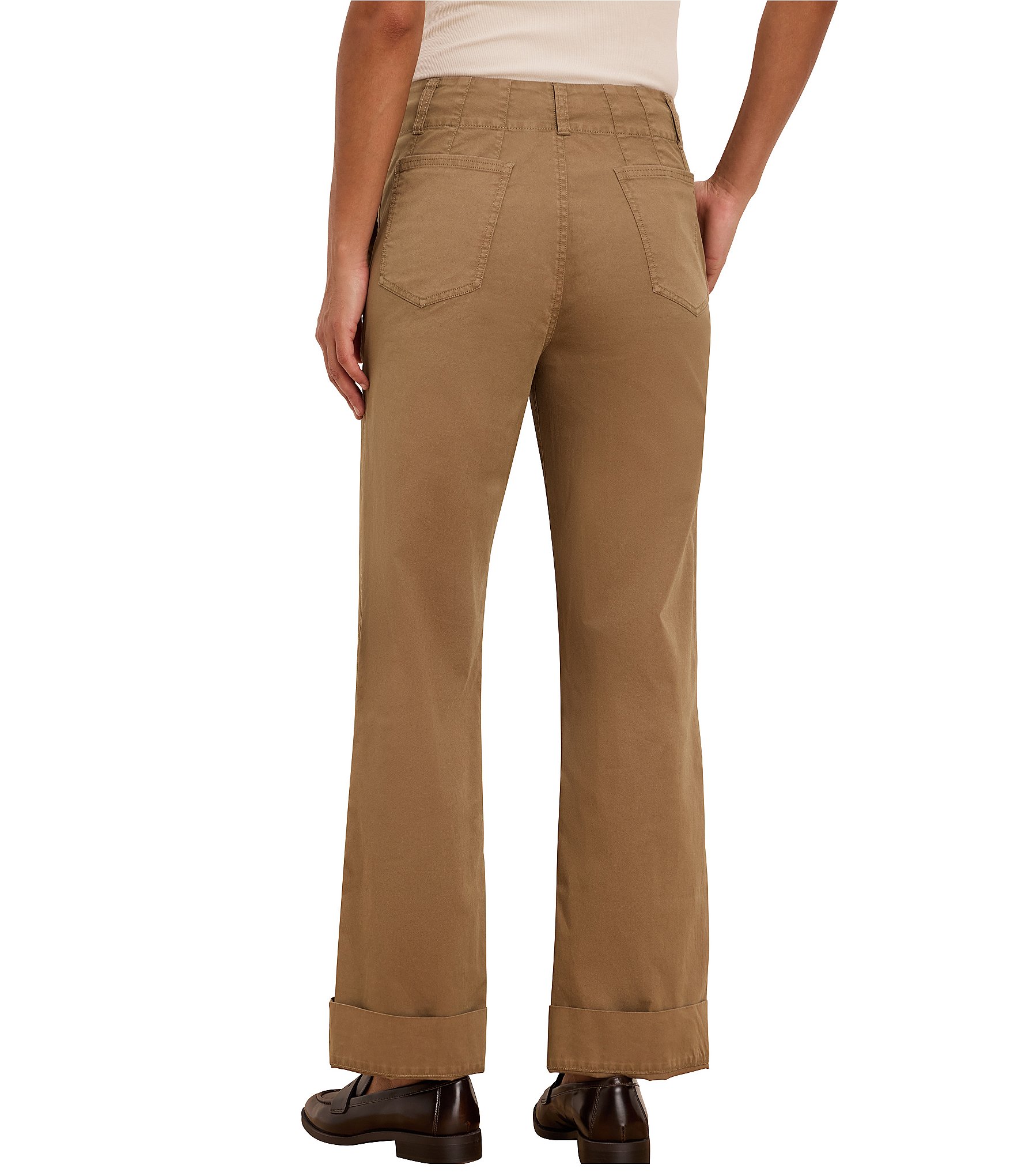 NIC + ZOE Highland Soft Stretch Cotton Tailored Wide Leg Pants