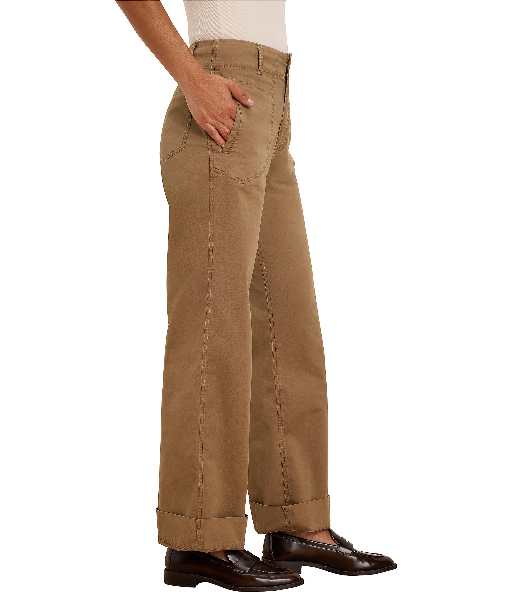 NIC + ZOE Highland Soft Stretch Cotton Tailored Wide Leg Pants