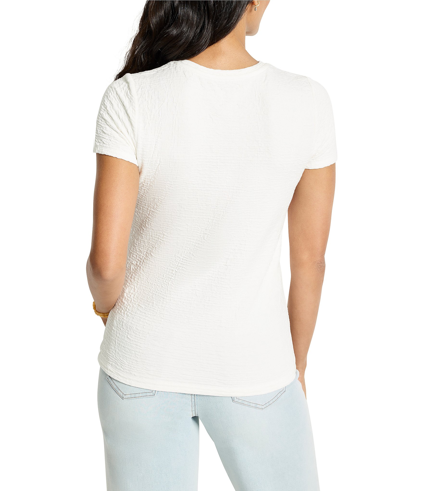 NIC + ZOE Textured Bubble Knit Crew Neck Short Sleeve Tee
