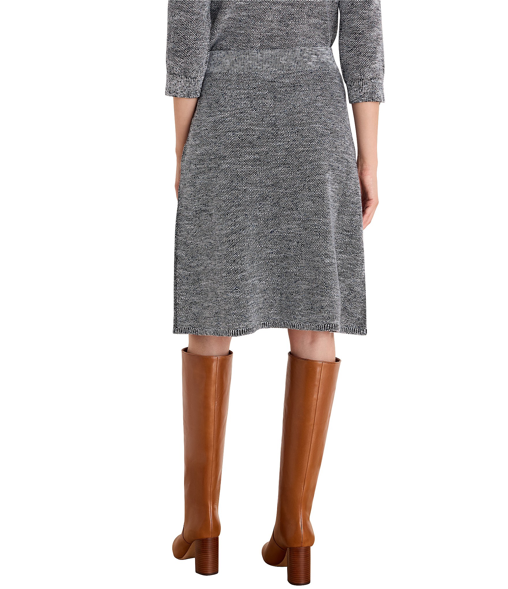 NIC + ZOE Tweed Stitch Knit A-Line Pull-On Coordinating Skirt