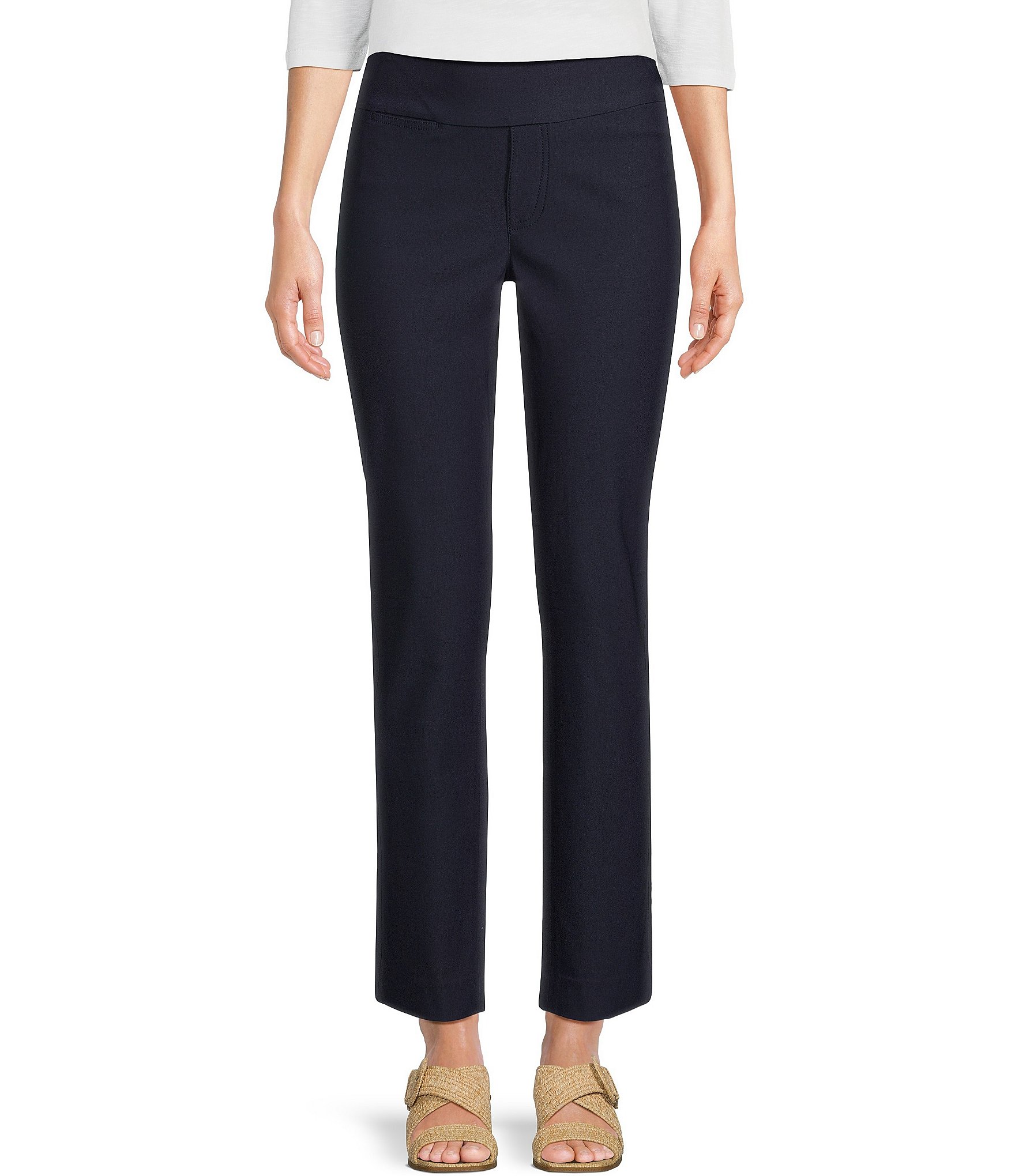 NIC + ZOE Wonderstretch Woven Straight Leg Pull-On Pants | Dillard's