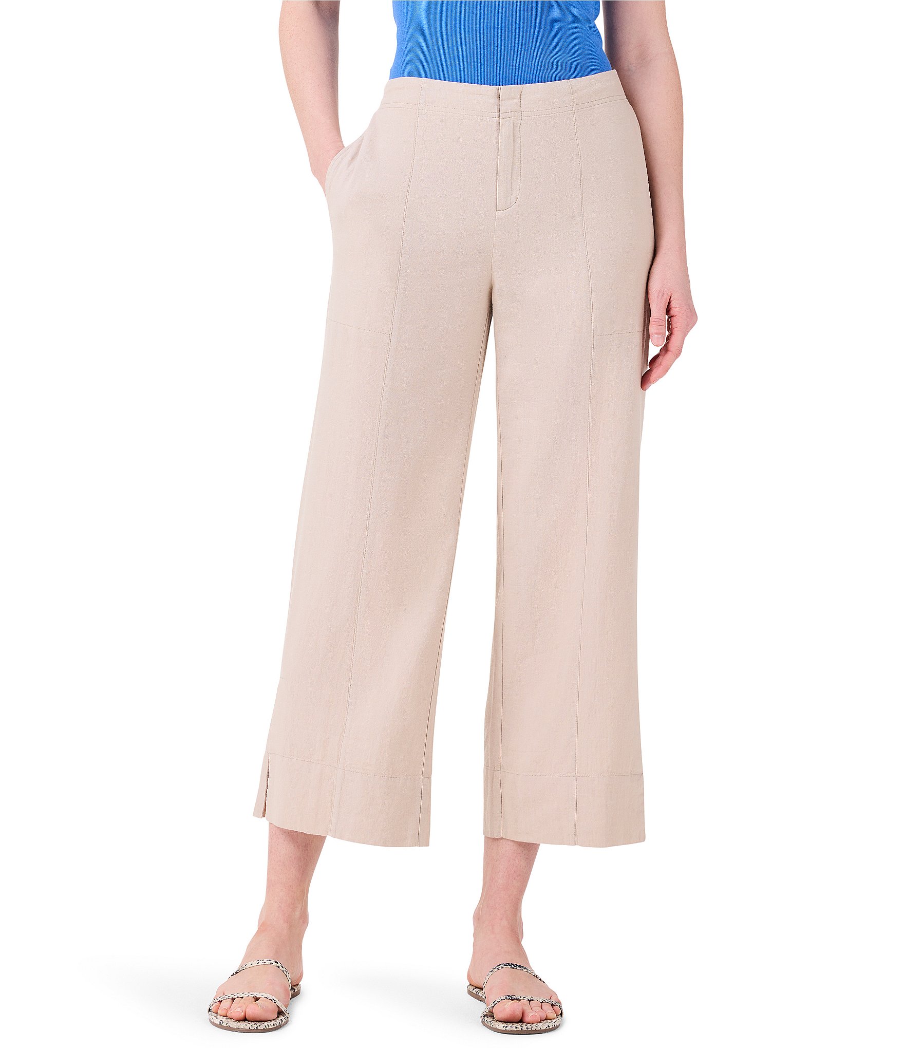 NIC + ZOE Woven Rumba Flat Front Side Slit Wide-Leg Pants | Dillard's