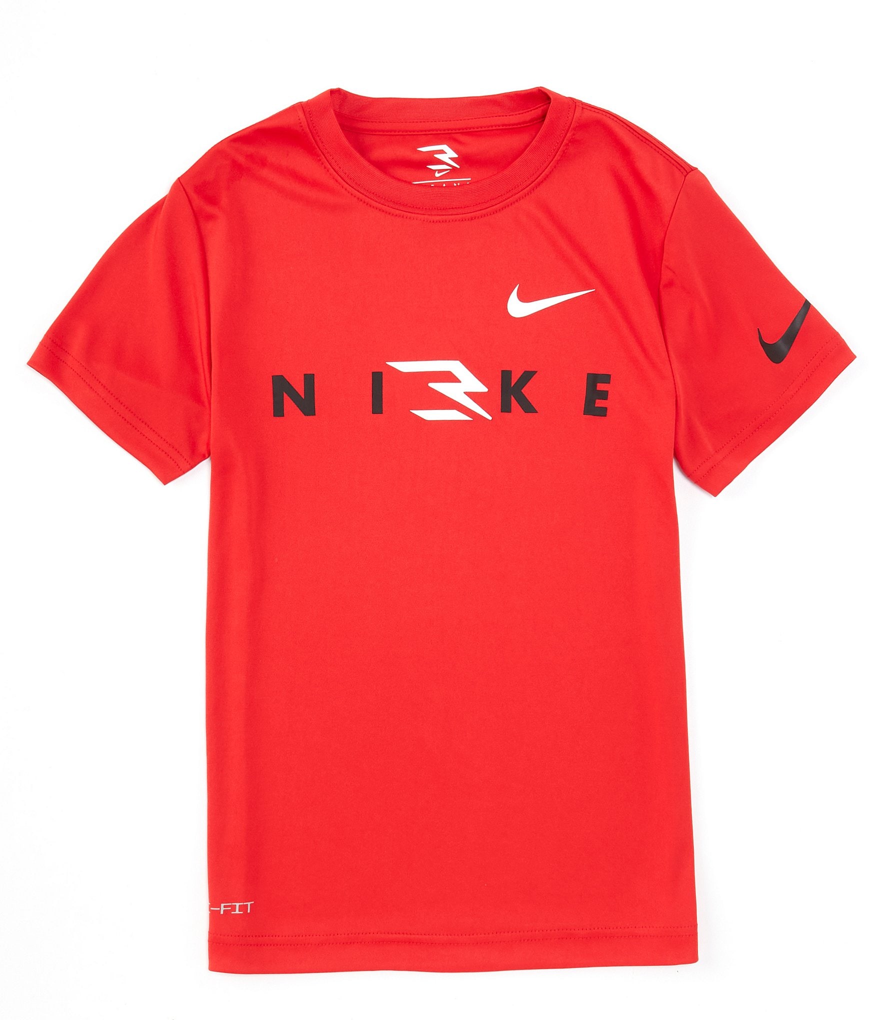 Nike 3Brand By Russell Wilson Big Boys 8-20 Short Sleeve Dual Logo Dri ...