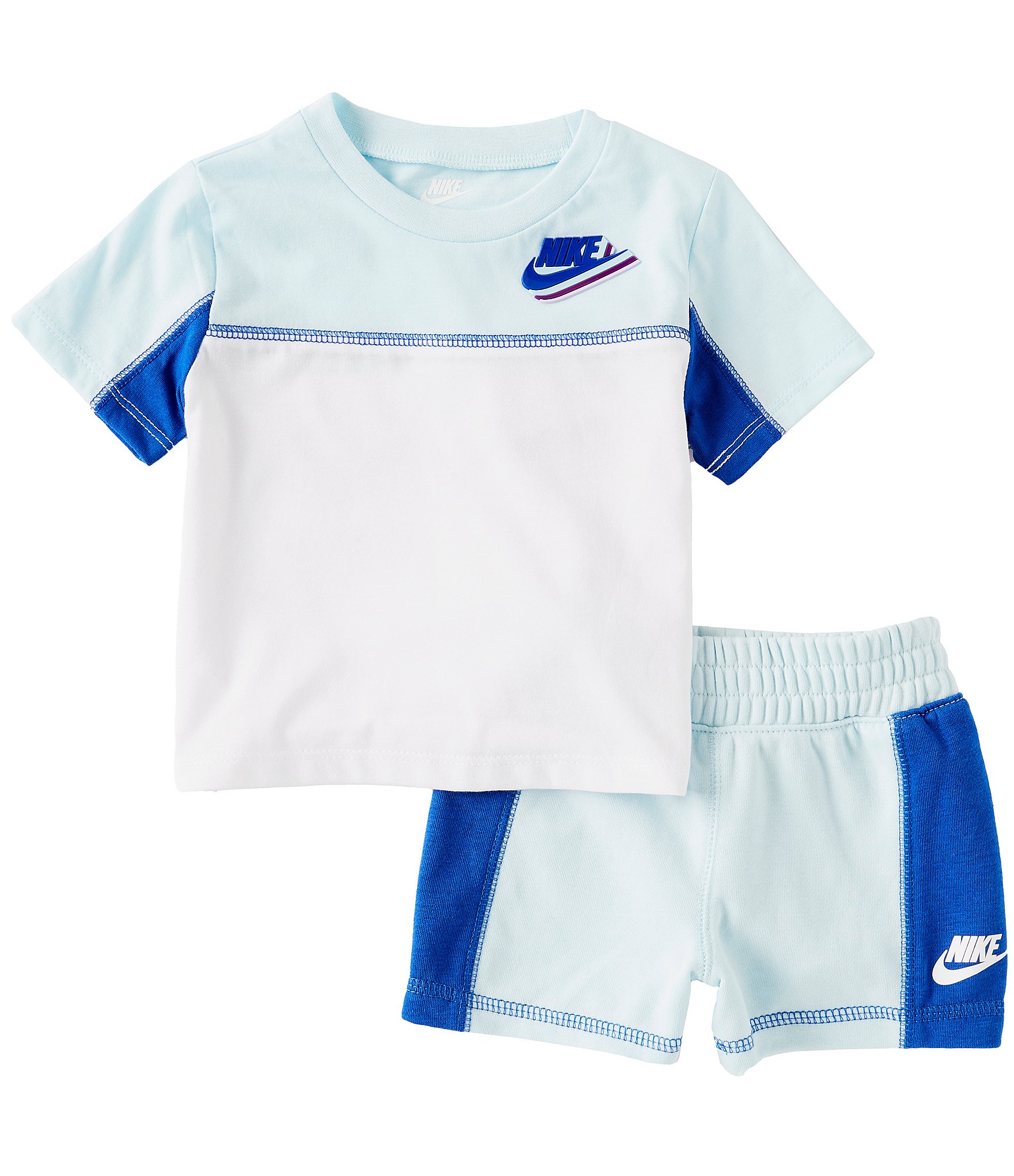 Nike Baby Boys 12 24 Months Short Sleeve Reimagine Color Block T Shirt Coordinating Shorts Set Dillard s