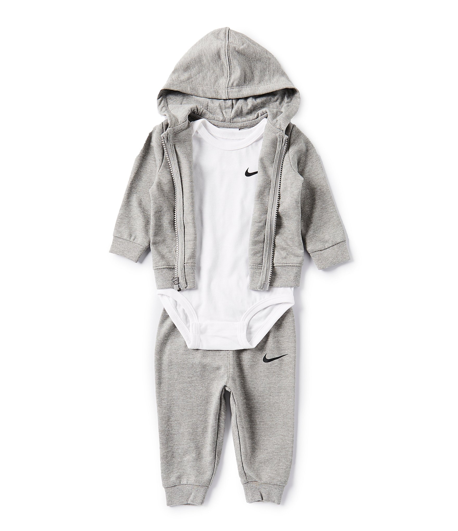 Nike Baby Boys Newborn-9 Months Long-Sleeve French Terry Hooded Jacket, French Terry Jogger Pants & Jersey-Knit Bodysuit Set