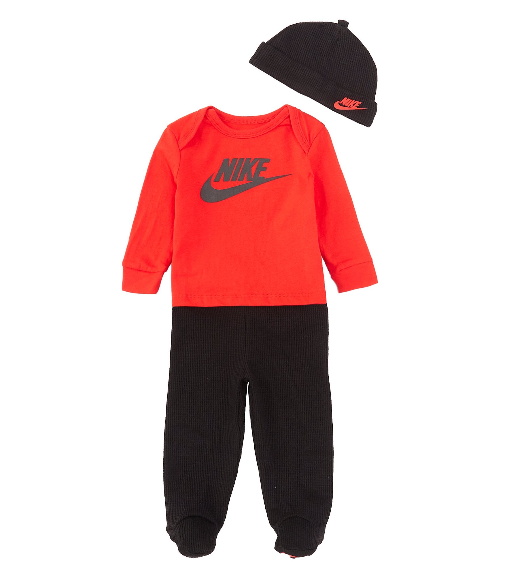 Nike Baby Boys Preemie-9 Months Long-Sleeve Logo Jersey Tee Thermal Footed  Pants & Hat Set | Dillard\'s