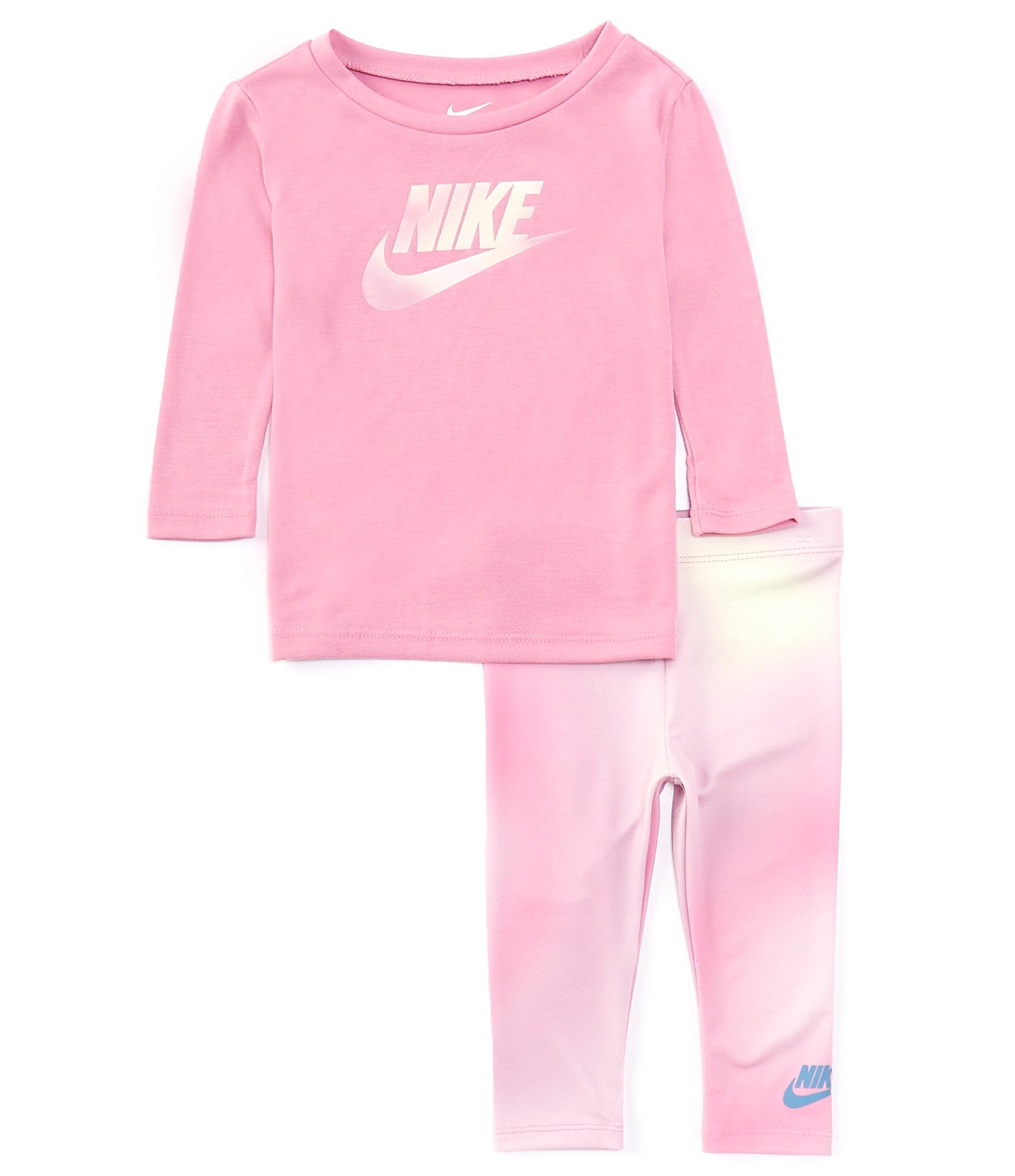 Nike Baby Girls 12-24 Months Long Sleeve Logo T-Shirt & Tie-Dye Leggings Set