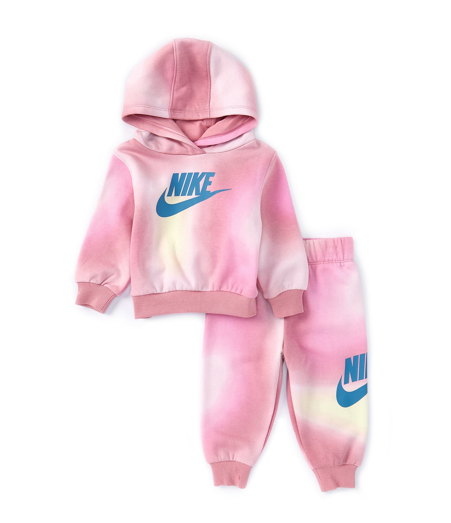 Nike Baby Girls 12-24 Months Long Sleeve Solarized Heat Map Inspired Fleece Hoodie & Fleece Jogger Pant Set