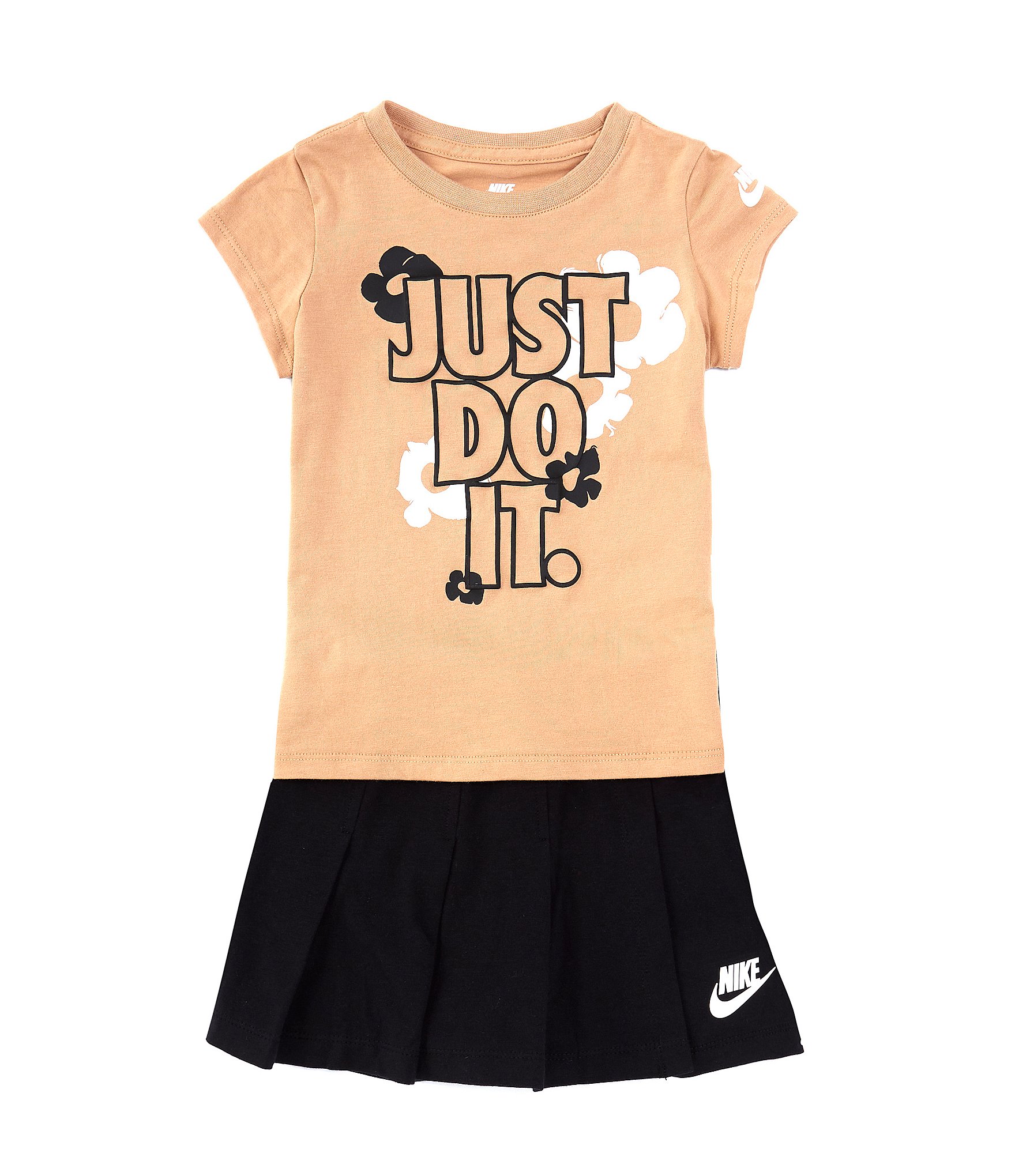 Nike Baby Girls 12-24 Months Short-Sleeve Just Do It/Floral T-Shirt & Solid  Skort Set | Dillard's