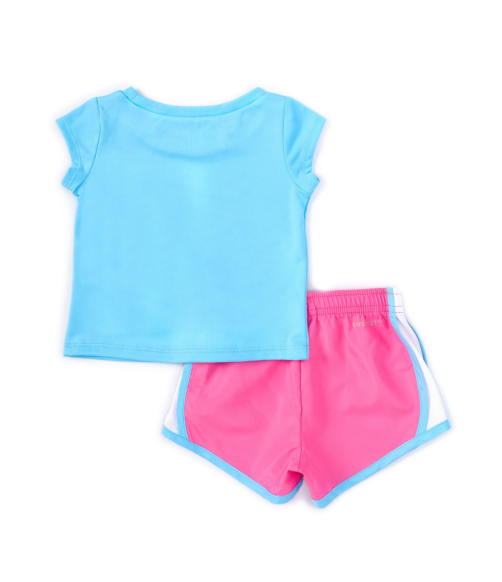 Nike Baby Girls 12-24 Months Short Sleeve Swoosh Jersey T-Shirt & Coordinating Microfiber Shorts Set