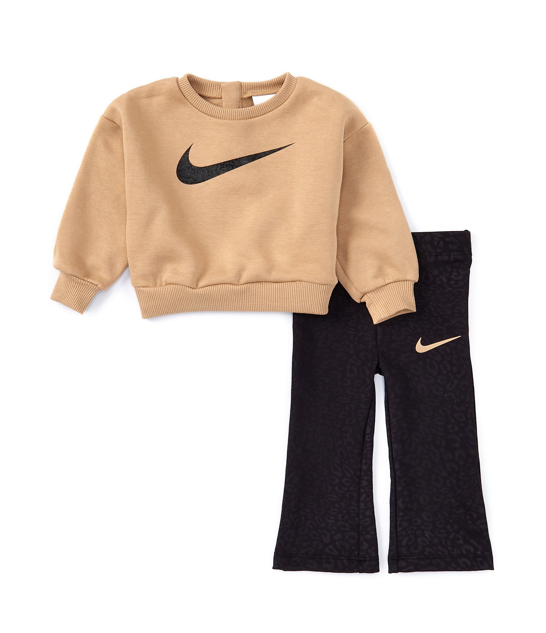 Nike Baby Girls 12 24 Months Swoosh Spirit Pullover Leo Jacquard Printed Legging 2 Piece Set Dillard s