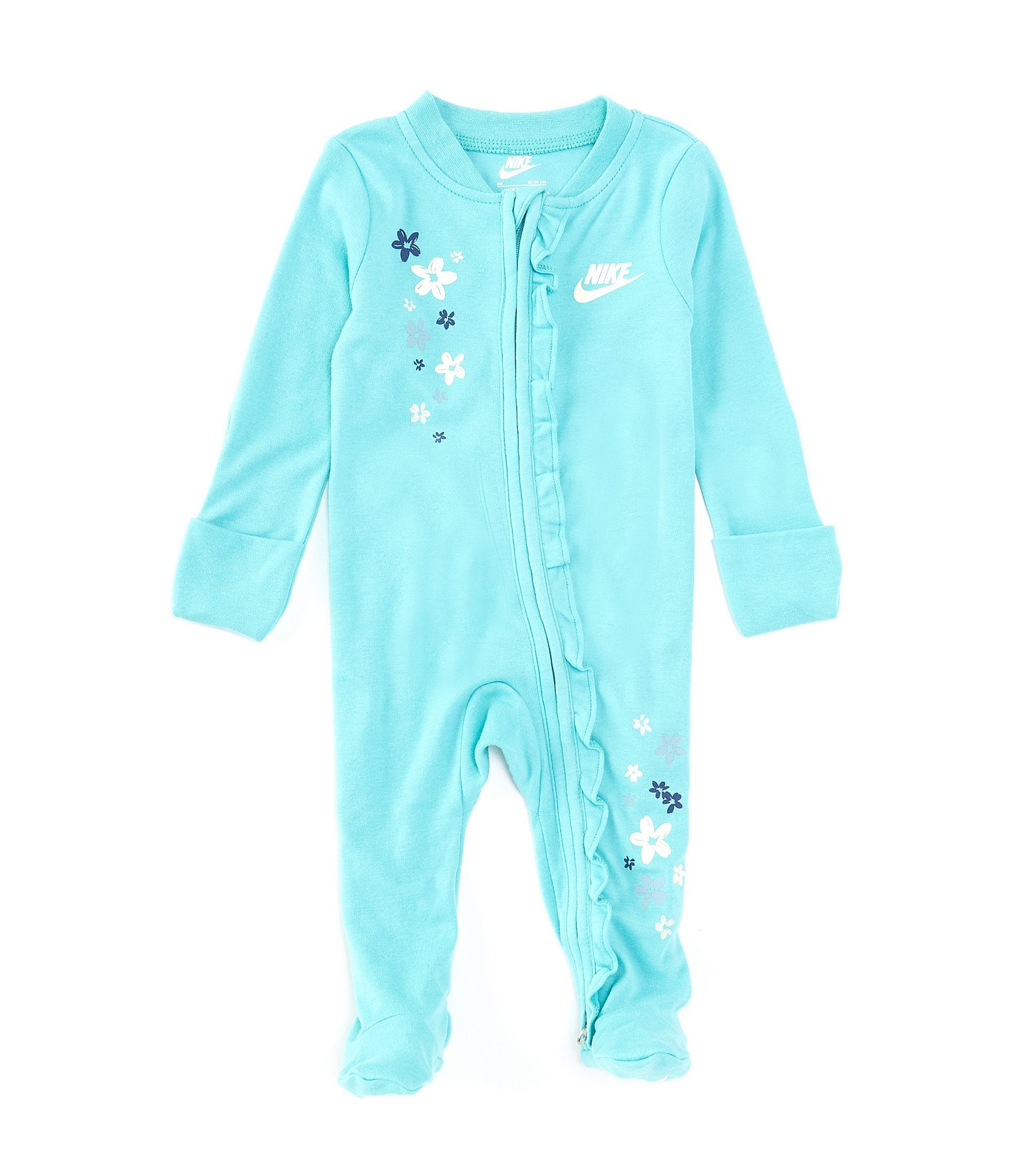 Nike Baby Girls Newborn-9 Months Floral-Placement-Printed Footie Coverall