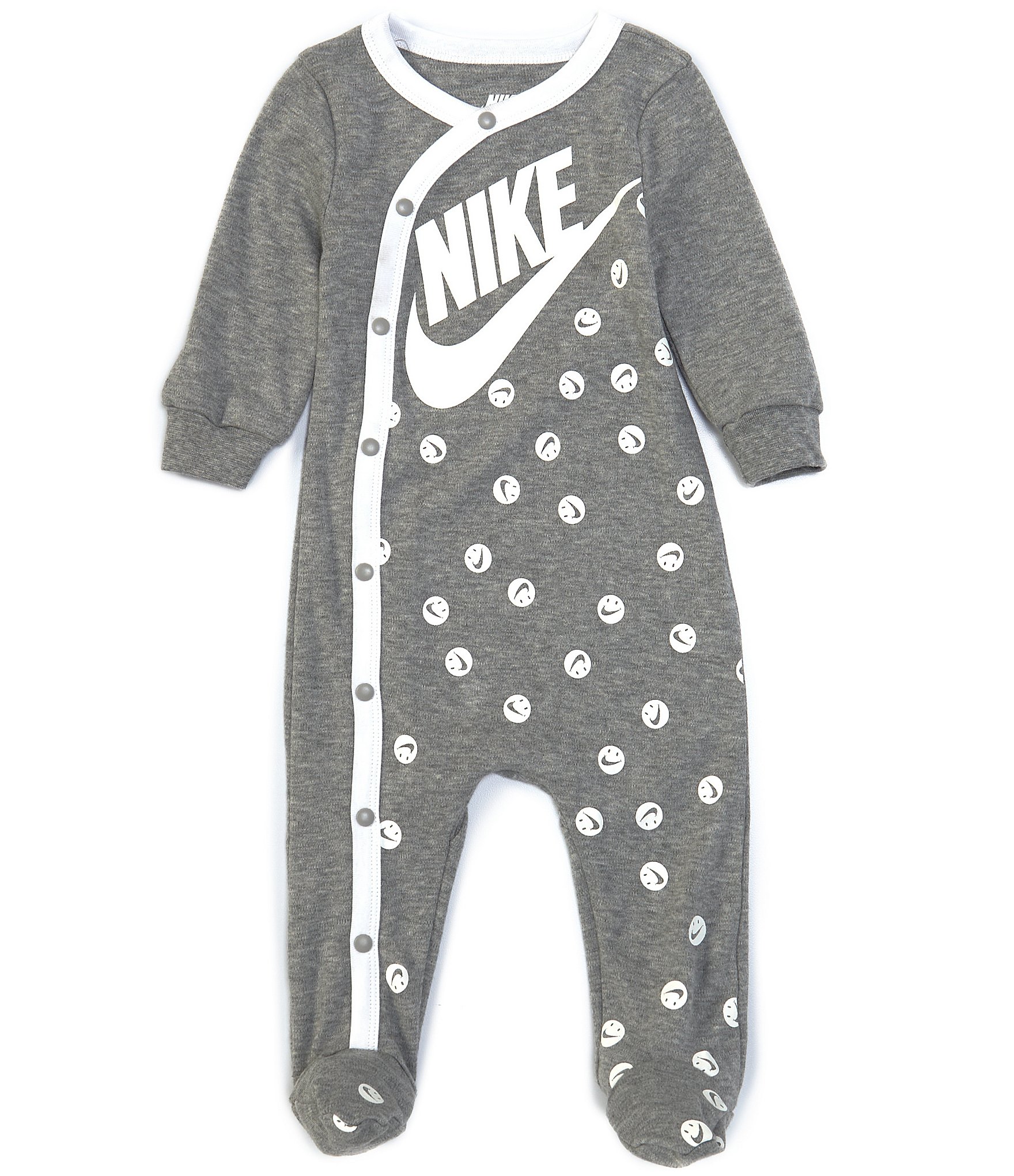Baby Girls Newborn-9 Months Long-Sleeve Smiley Footed Coverall | Dillard's