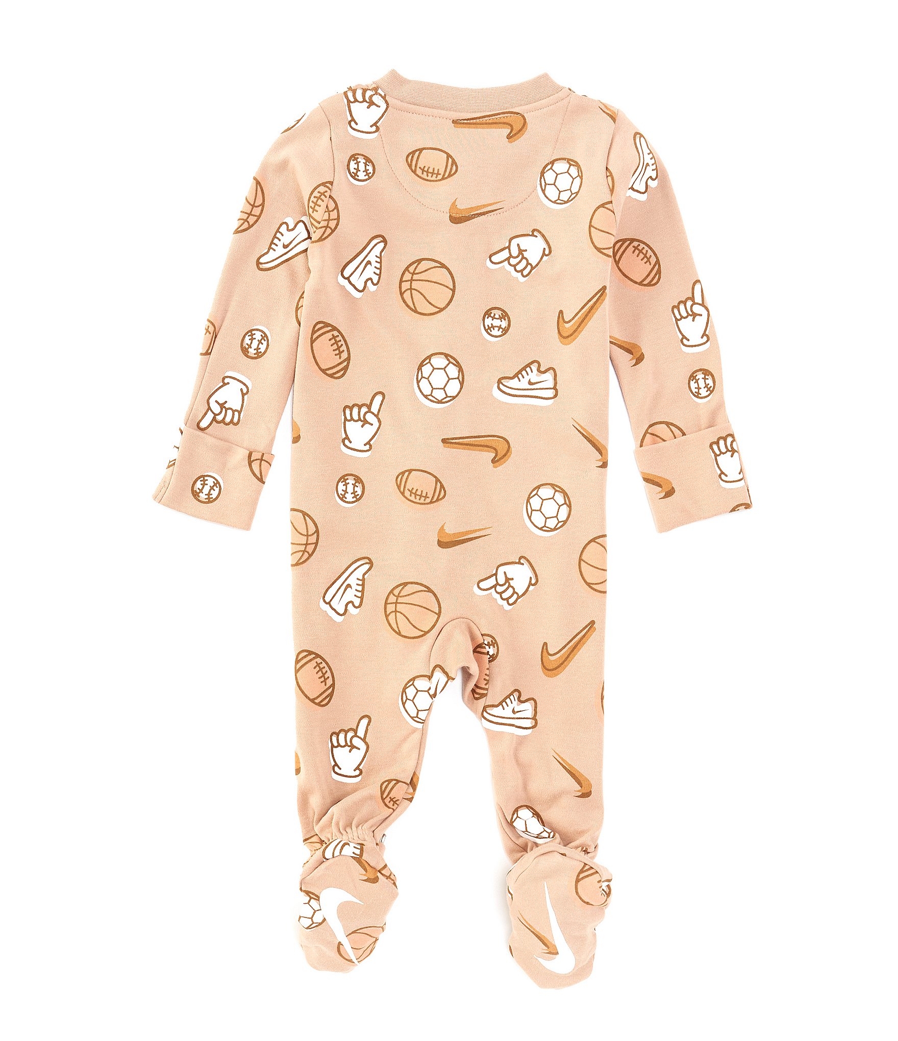 Nike Baby Girls Newborn-9 Months Long-Sleeve Sports Printed Interlock Footie Coverall