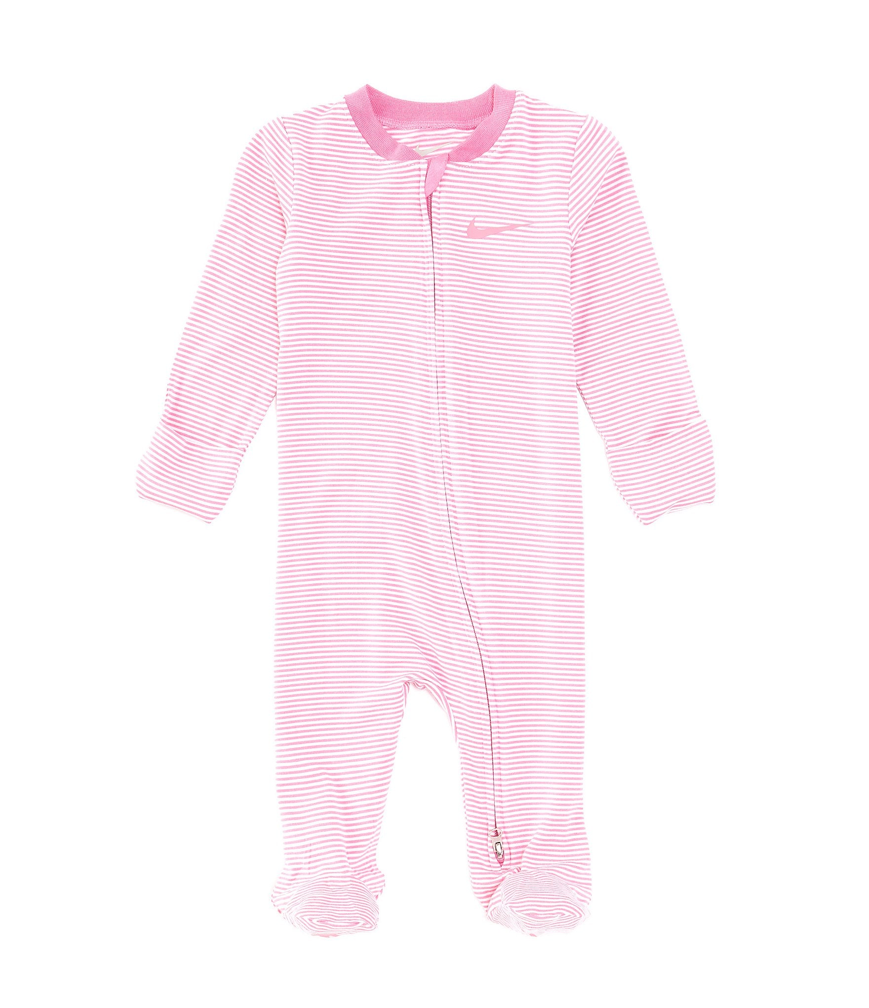 Nike Baby Girls Newborn-9 Months Long-Sleeve Striped Footie Coverall