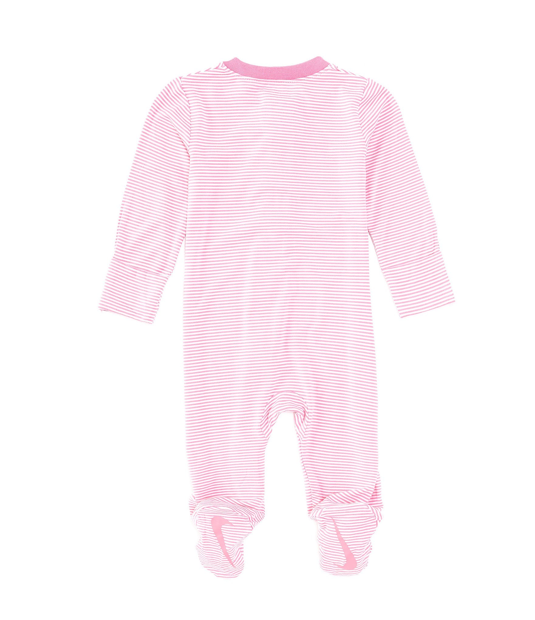 Nike Baby Girls Newborn-9 Months Long-Sleeve Striped Footie Coverall