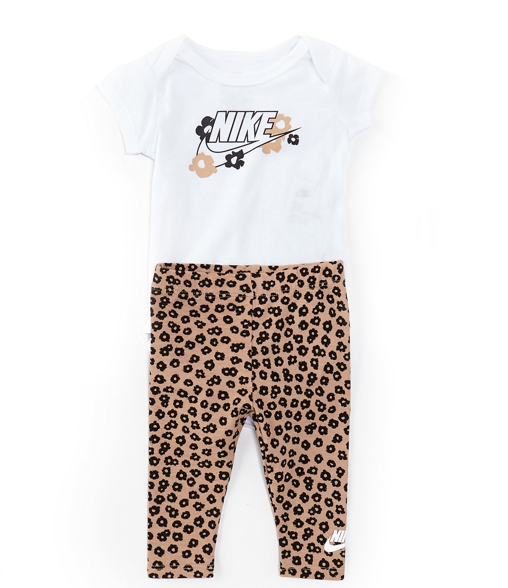 Nike Baby Girls Newborn-9 Months Short Sleeve Solid Logo/Floral ...