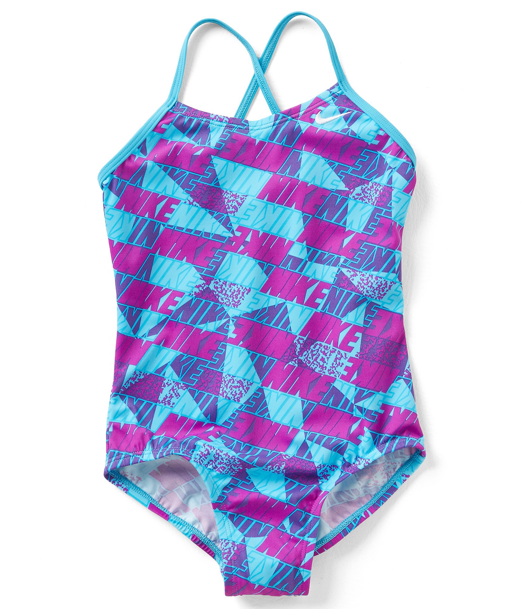 Nike Big Girls 7-14 Graphic Printed Crossback One-Piece Swimsuit | Dillards