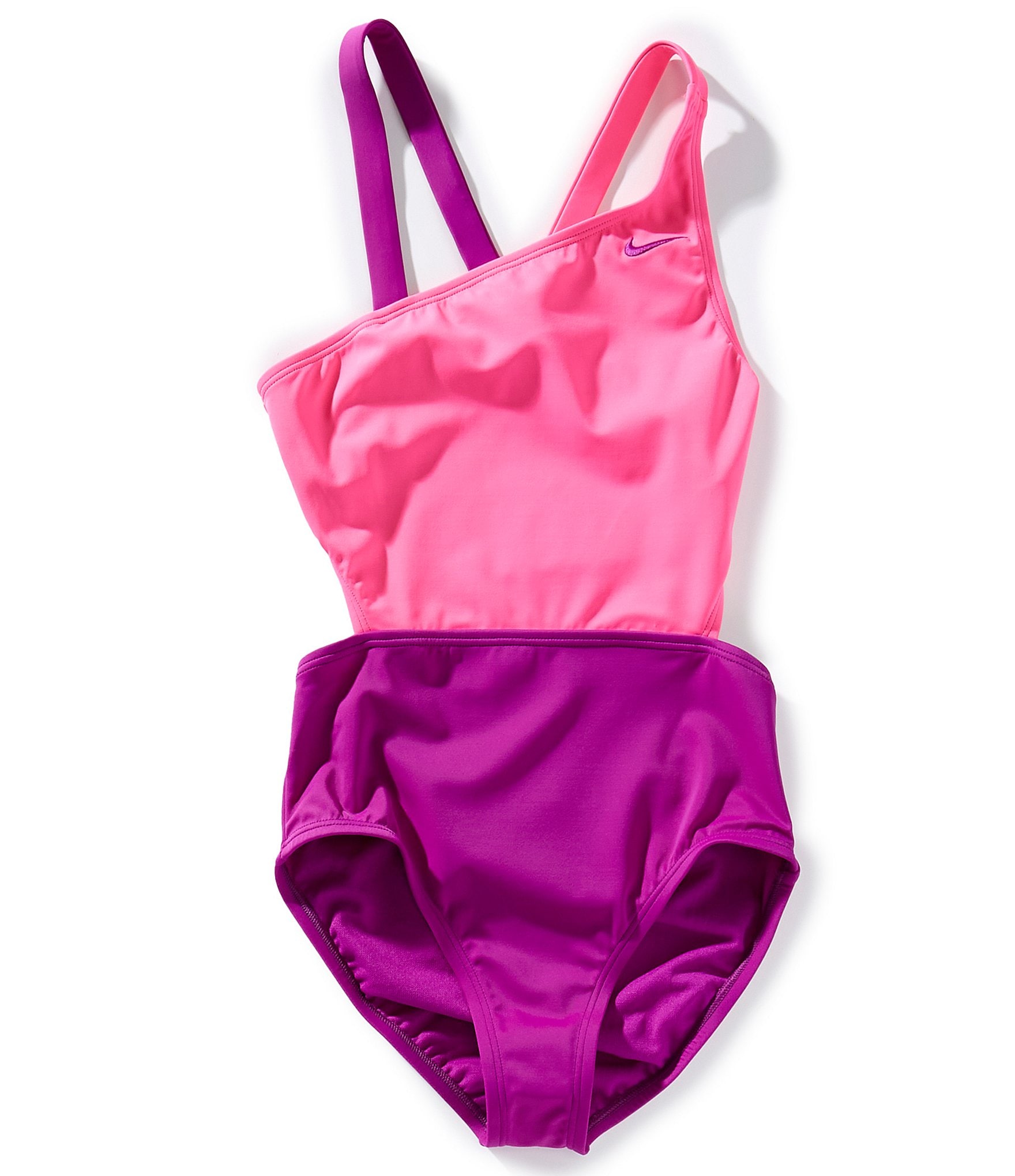 Nike Big Girls 7-16 Asymmetrical Monokini One-Piece Swimsuit