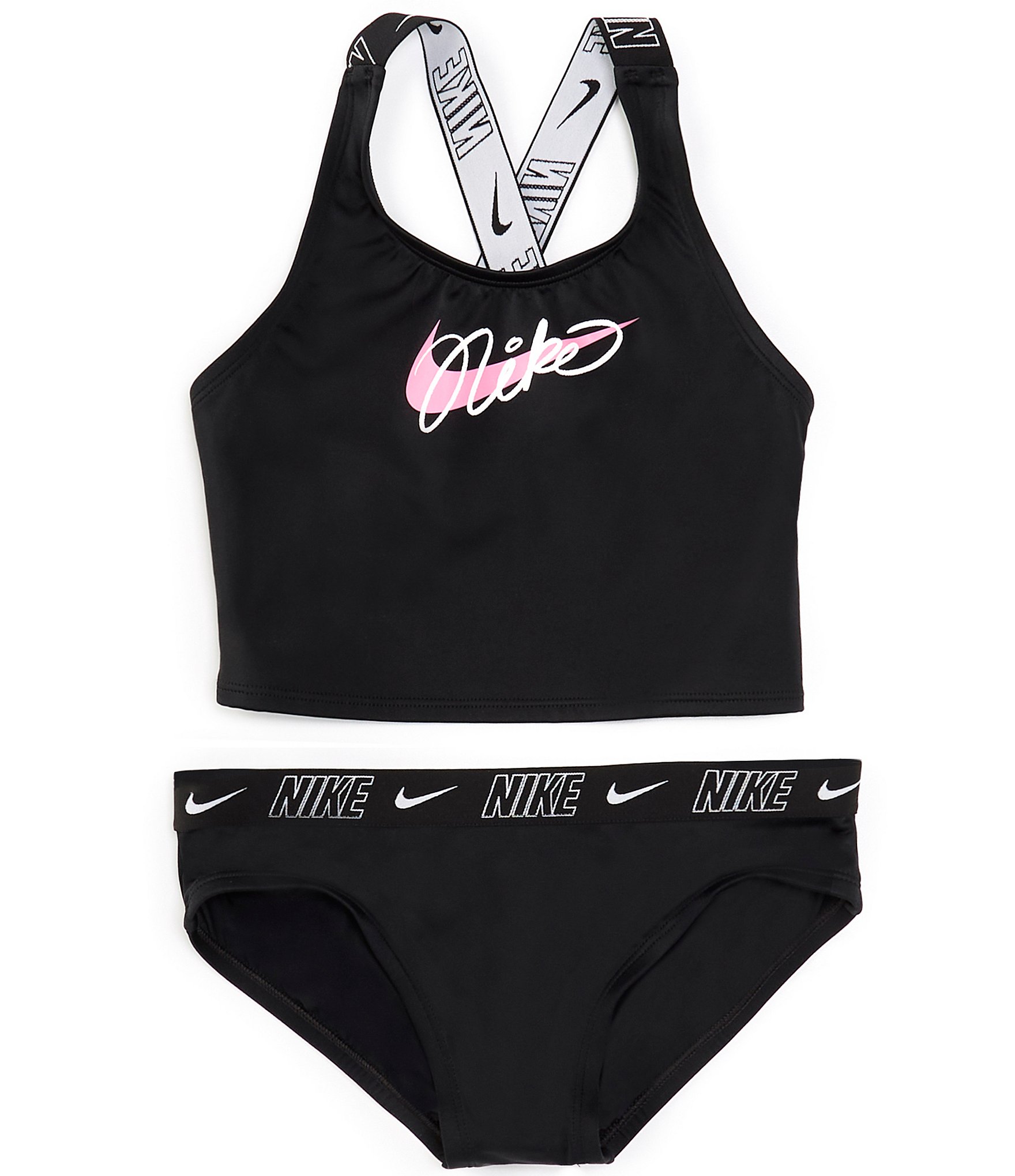 Women's Logo Tape Crossback Midkini Top, Nike