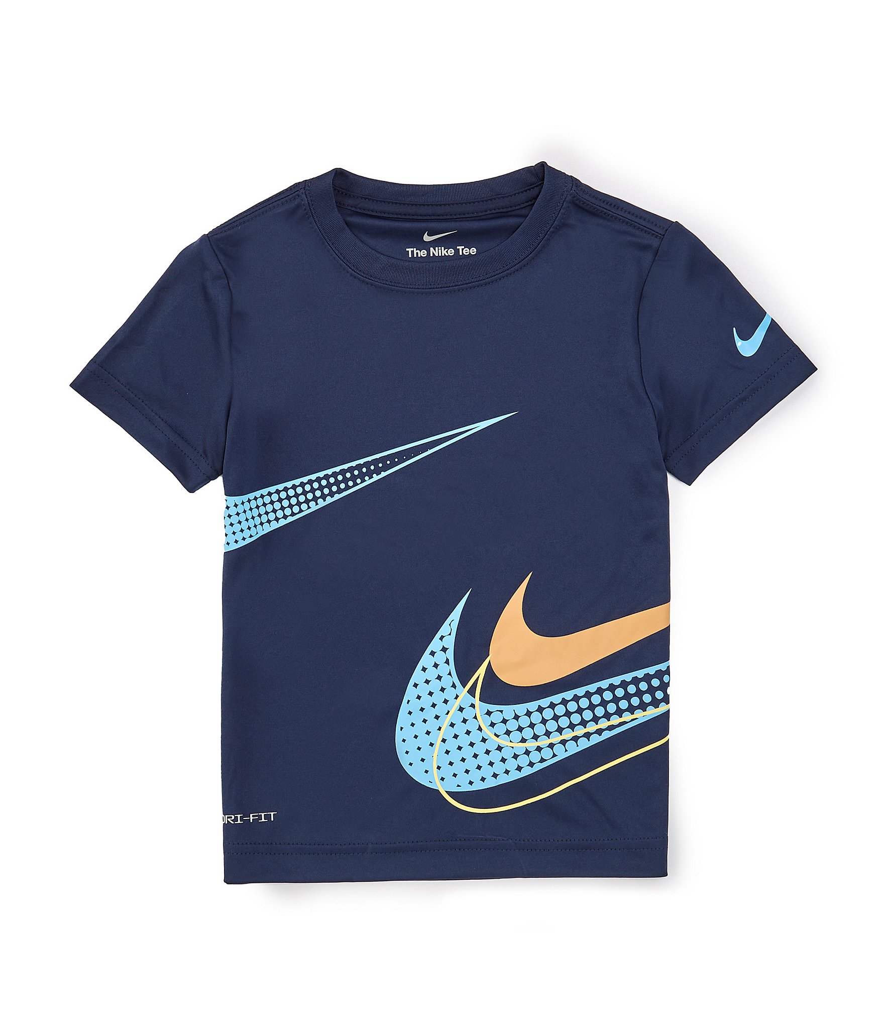 Nike Little Boys 2T 4T Short Sleeve Dri FIT Swoosh Wrap T Shirt Dillard s